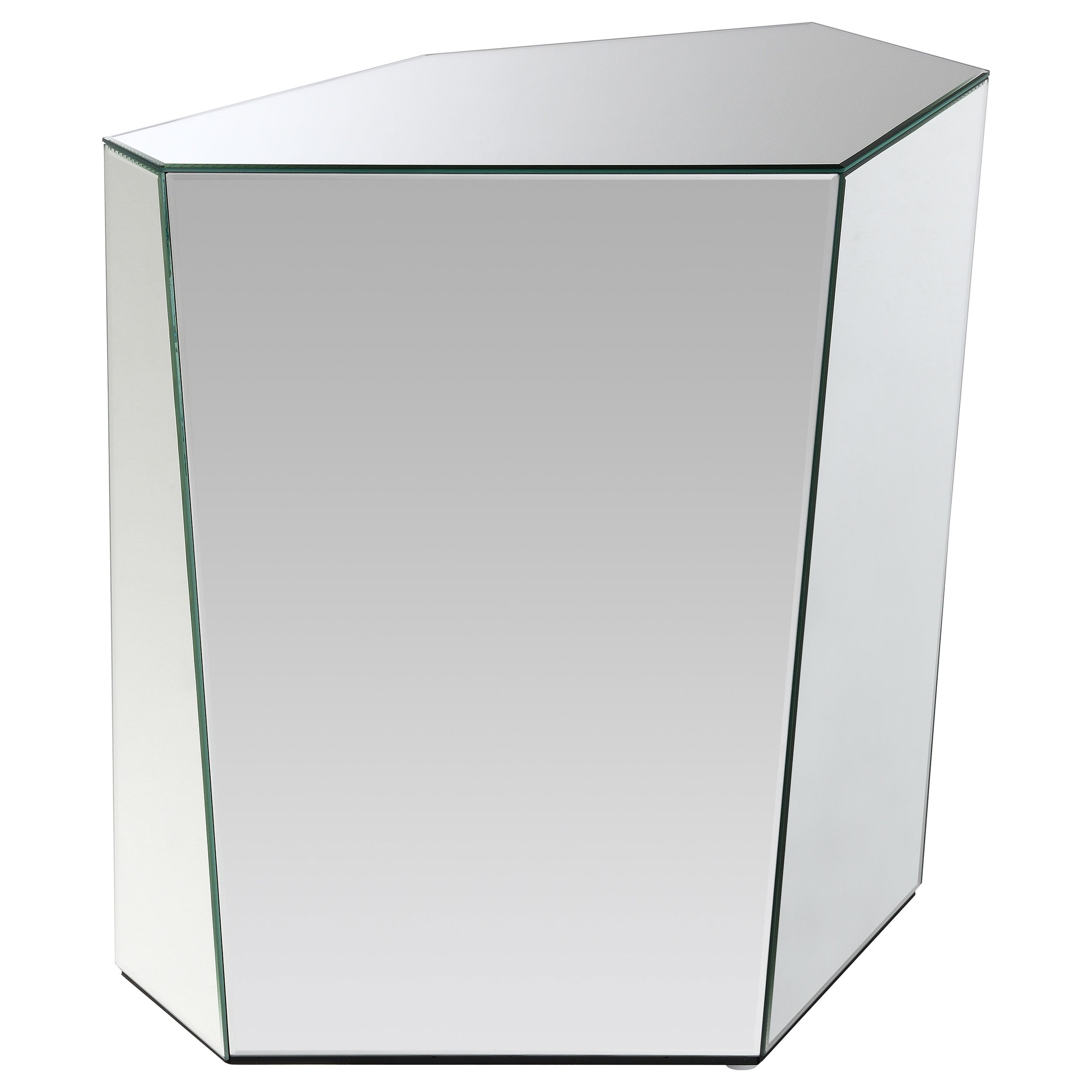 Capella Mirrored Abstract Geometric End Table Silver — view 1