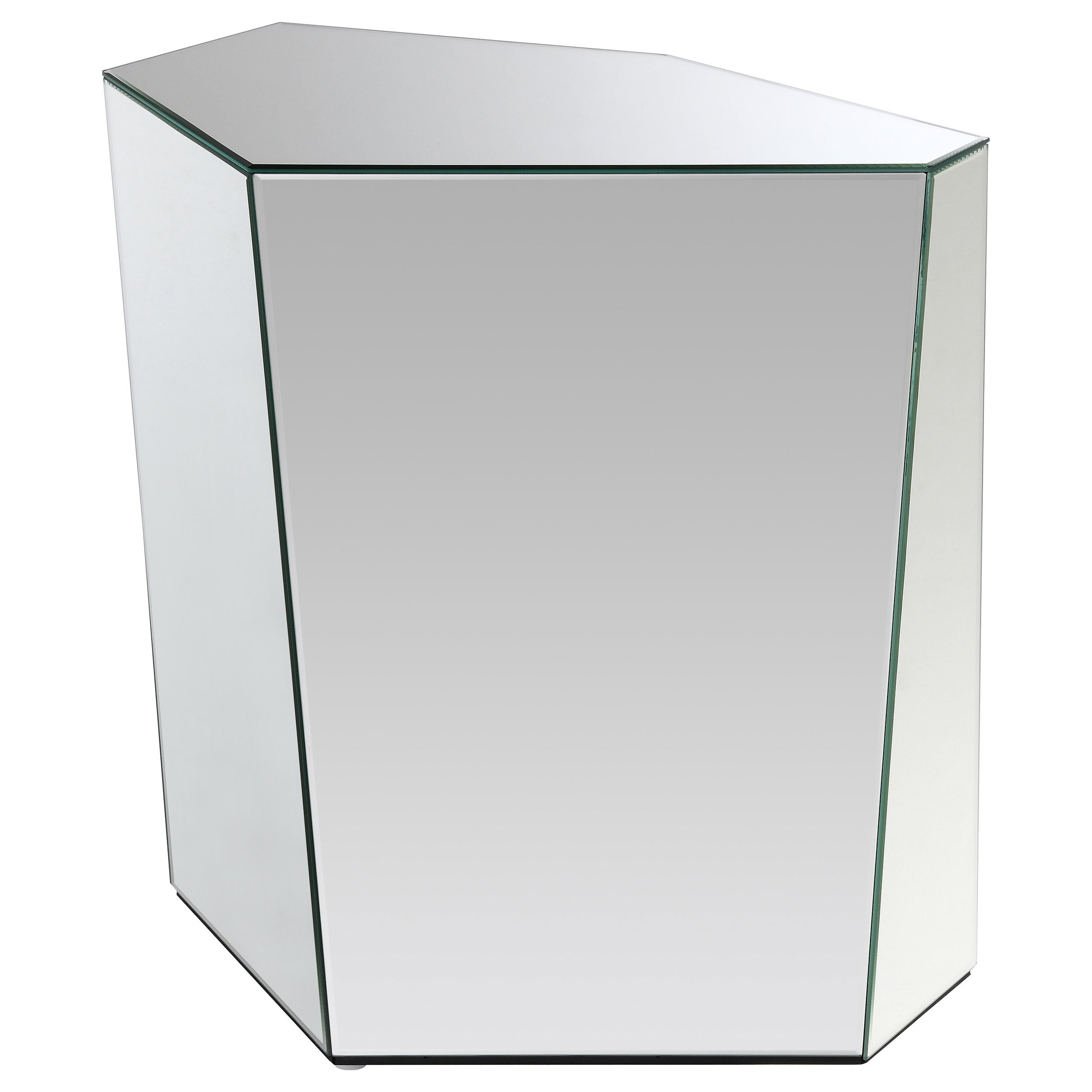 Capella Mirrored Abstract Geometric End Table Silver — view 3