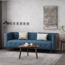 Contemporary Mid-Century Charm 3 Seater Sofa With Button Tufted Waffle Stitching
