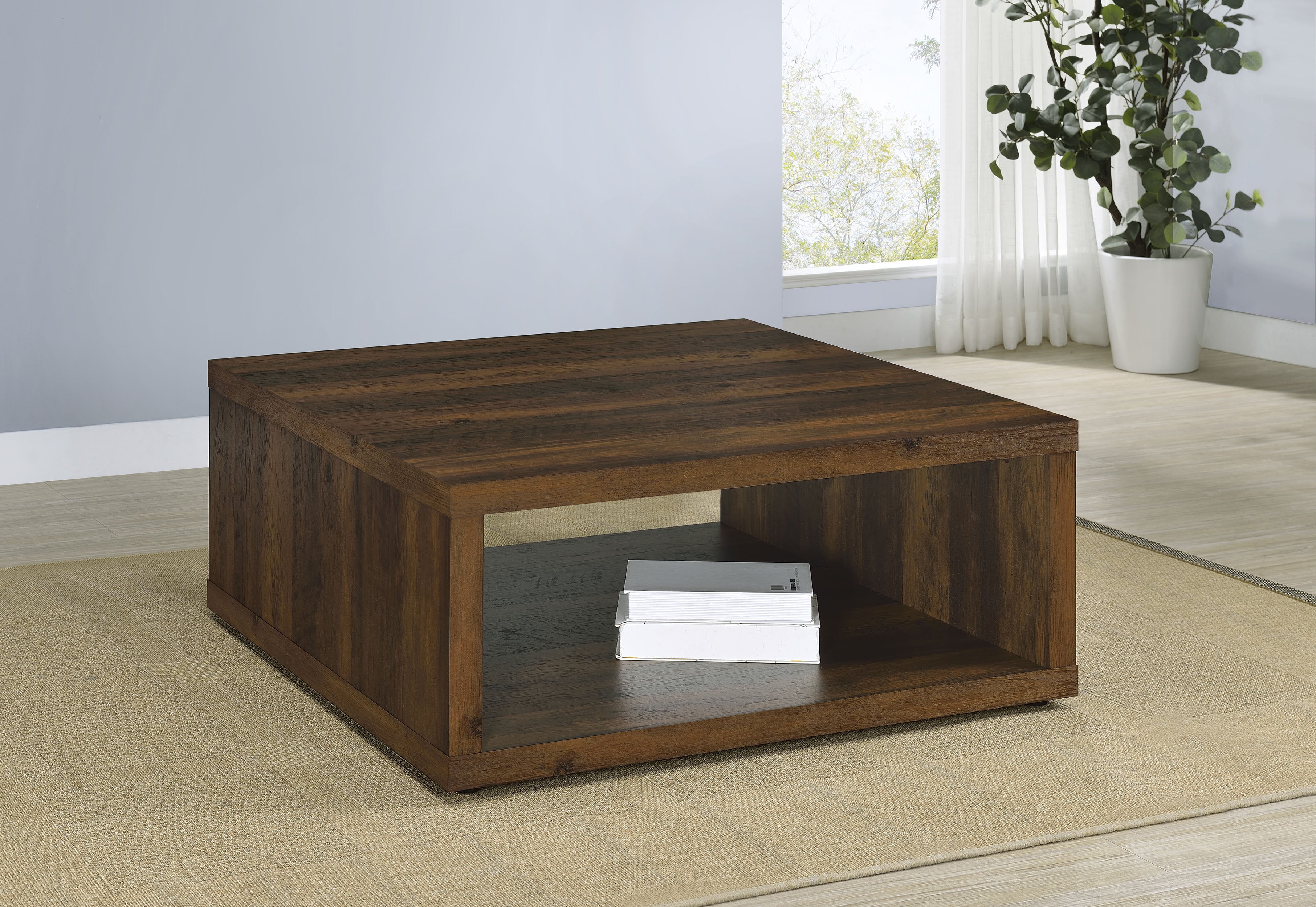 Frisco Square Engineered Wood Coffee Table Dark Pine — view 2