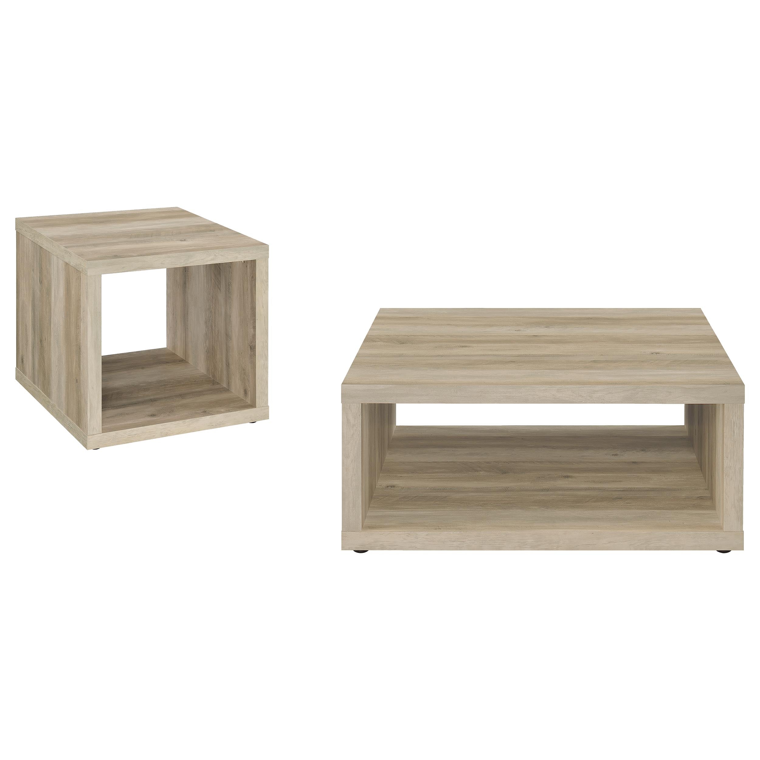Frisco 2-piece Coffee and End Table Set Distressed Pine — view 2