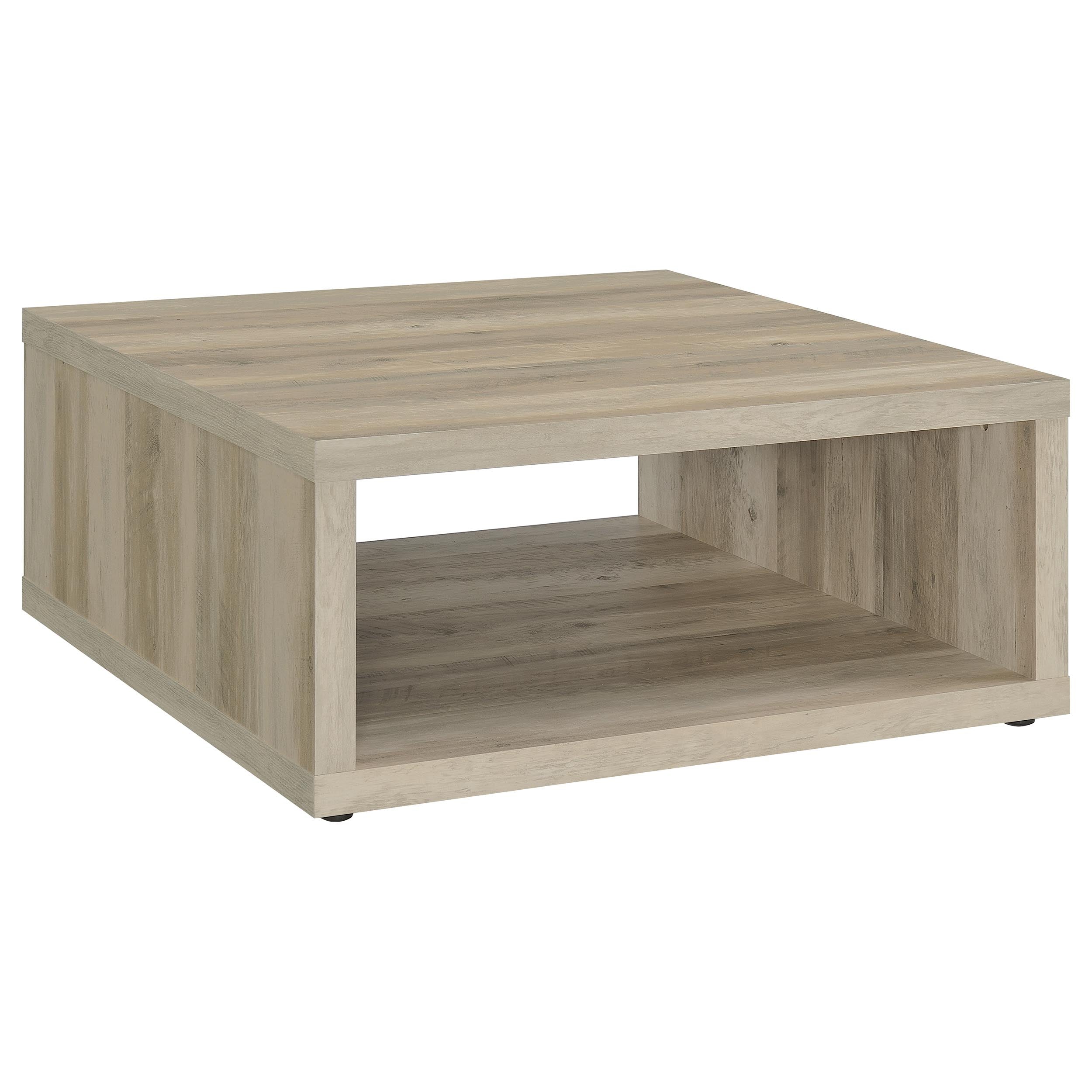 Frisco Square Engineered Wood Coffee Table Distressed Pine — view 1