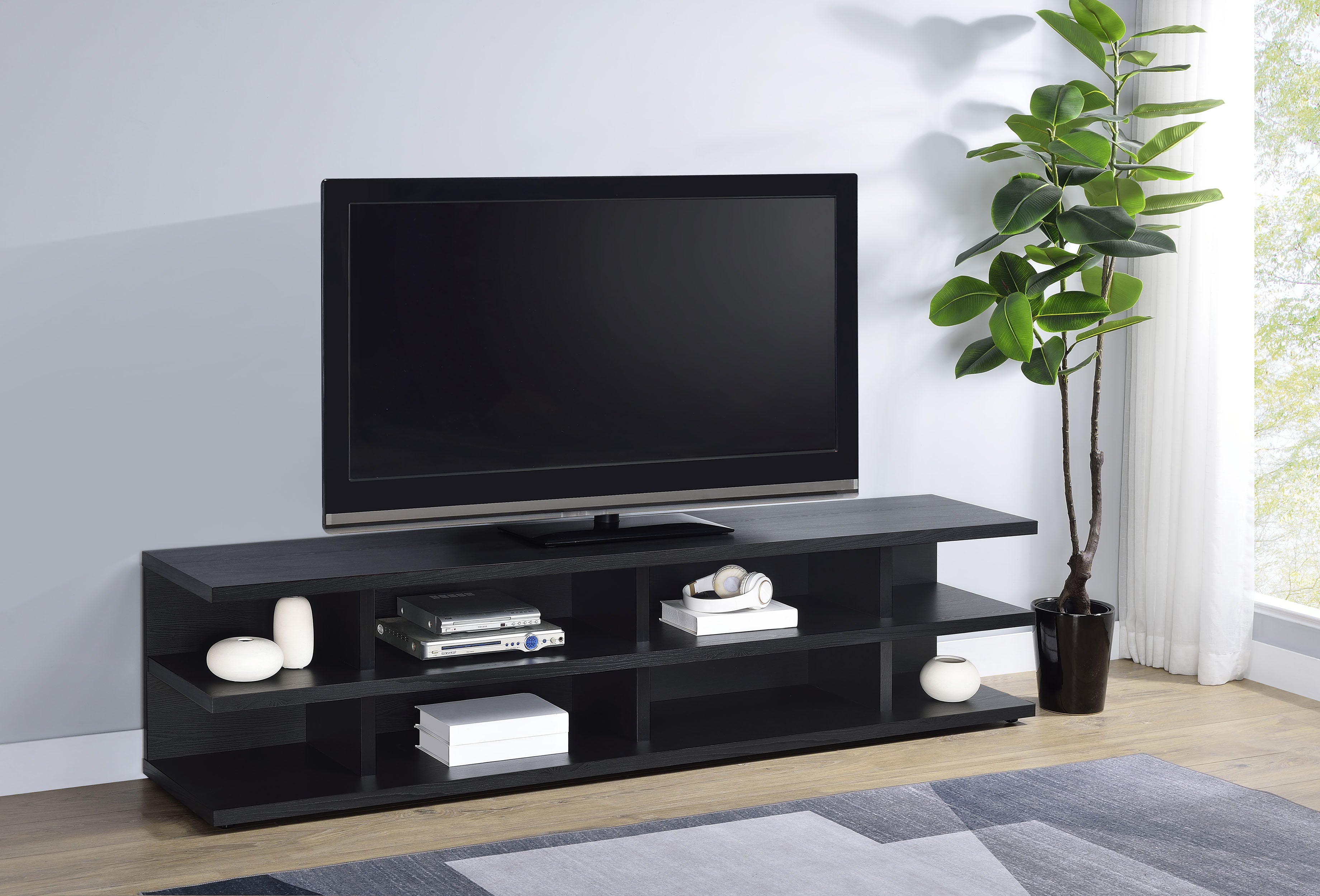 Cartmill 78-inch 2-tier TV Stand Media Console Black — view 2