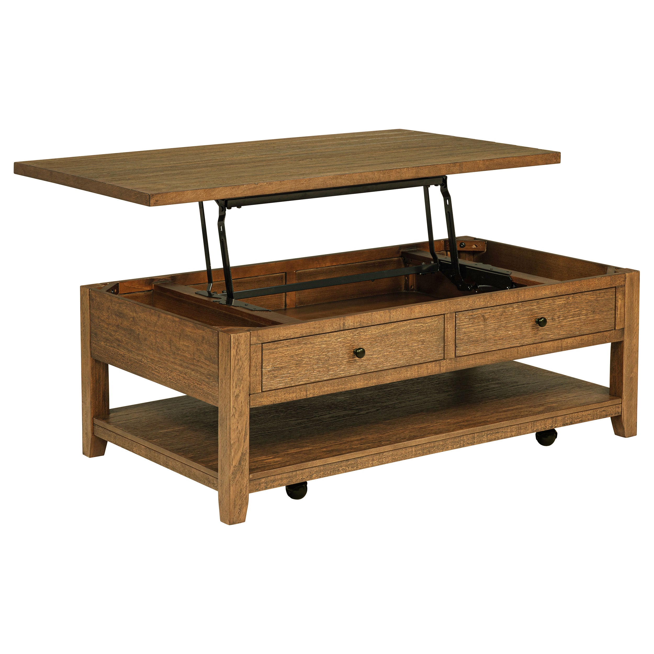 Payne 48-inch Mobile Lift Top Coffee Table Distressed Brown — view 1