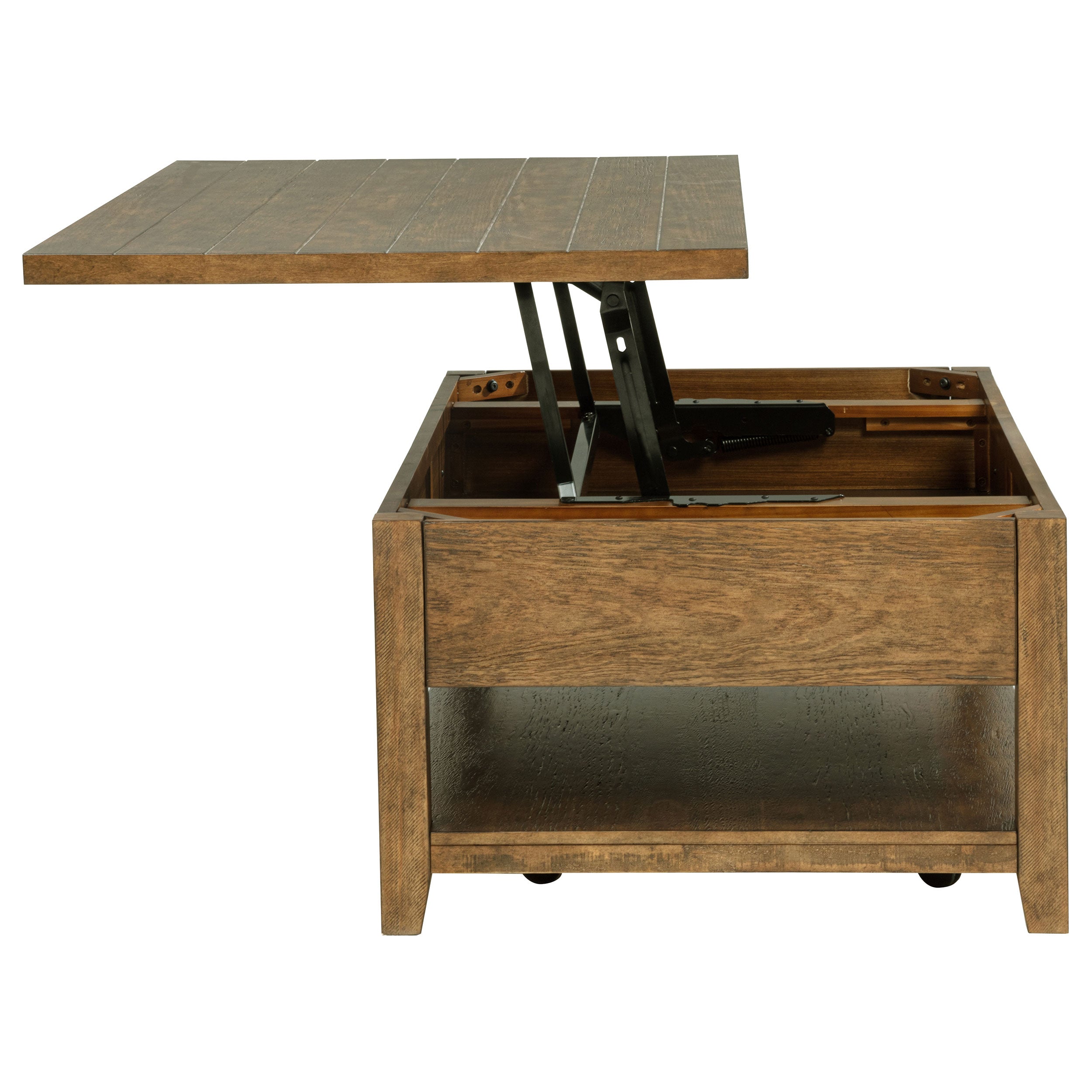Payne 48-inch Mobile Lift Top Coffee Table Distressed Brown — view 8
