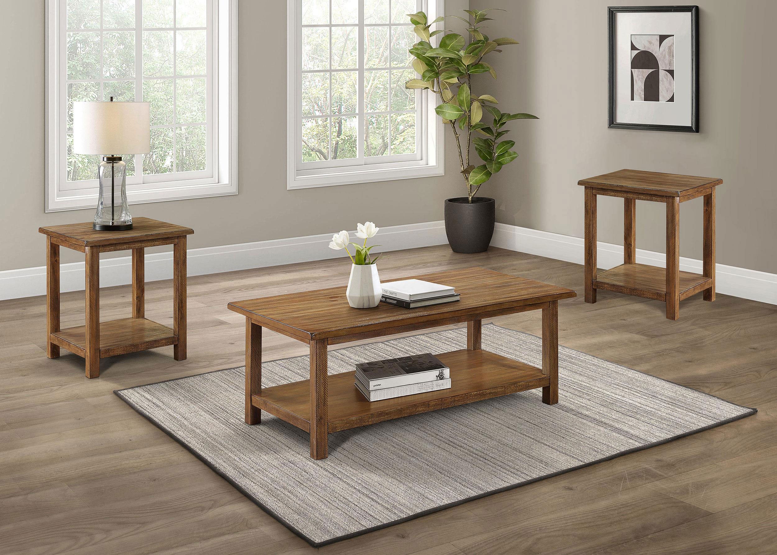 Payne 3-piece Coffee and End Table Set Distressed Brown — view 1