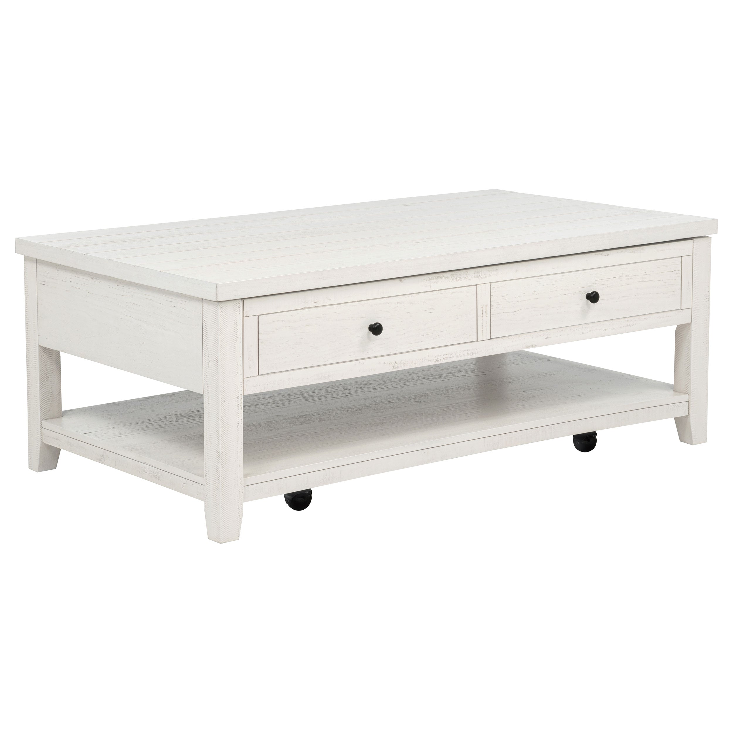 Payne 48-inch Mobile Lift Top Coffee Table Distressed White — view 4