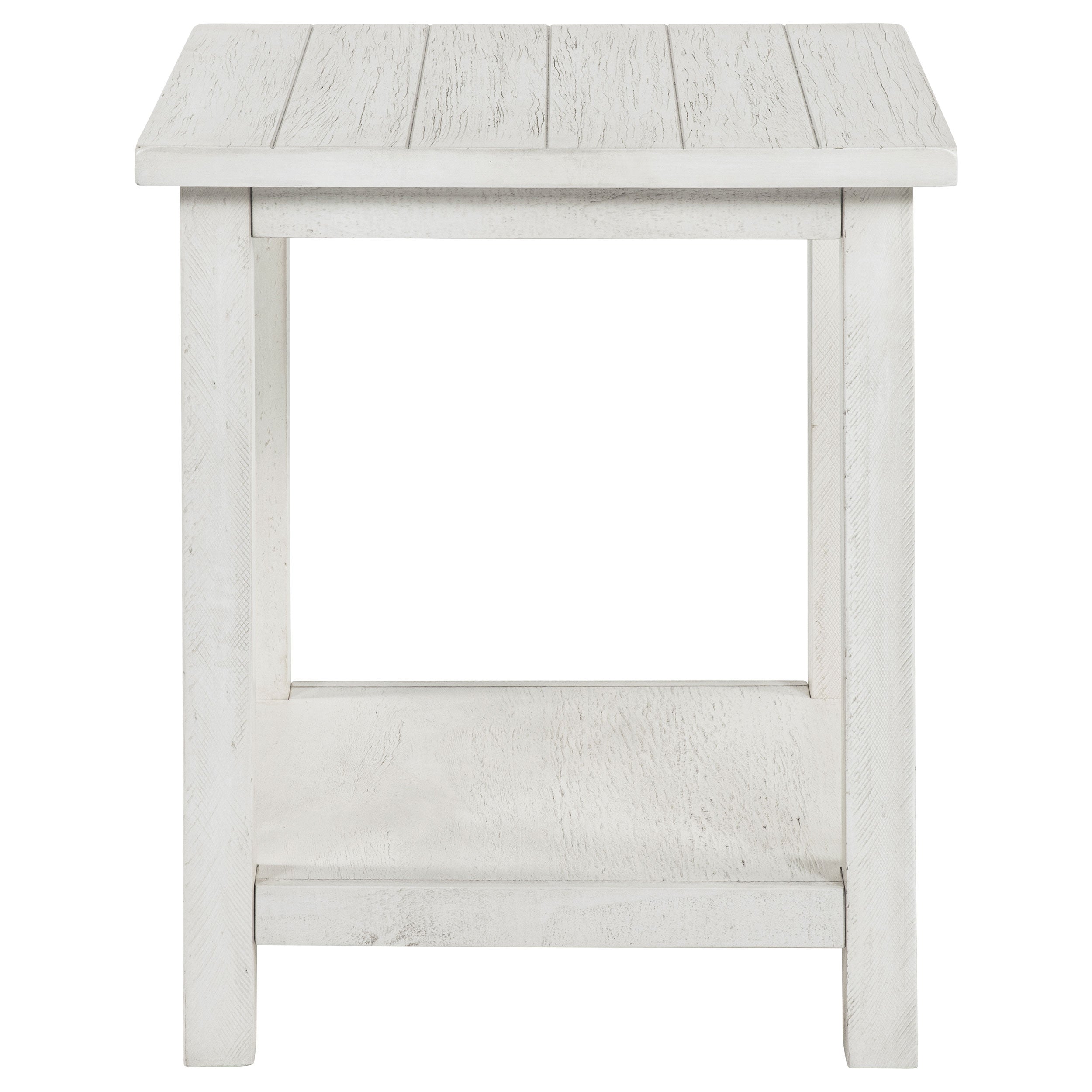 Payne Wood End Table with Shelf Distressed White — view 4