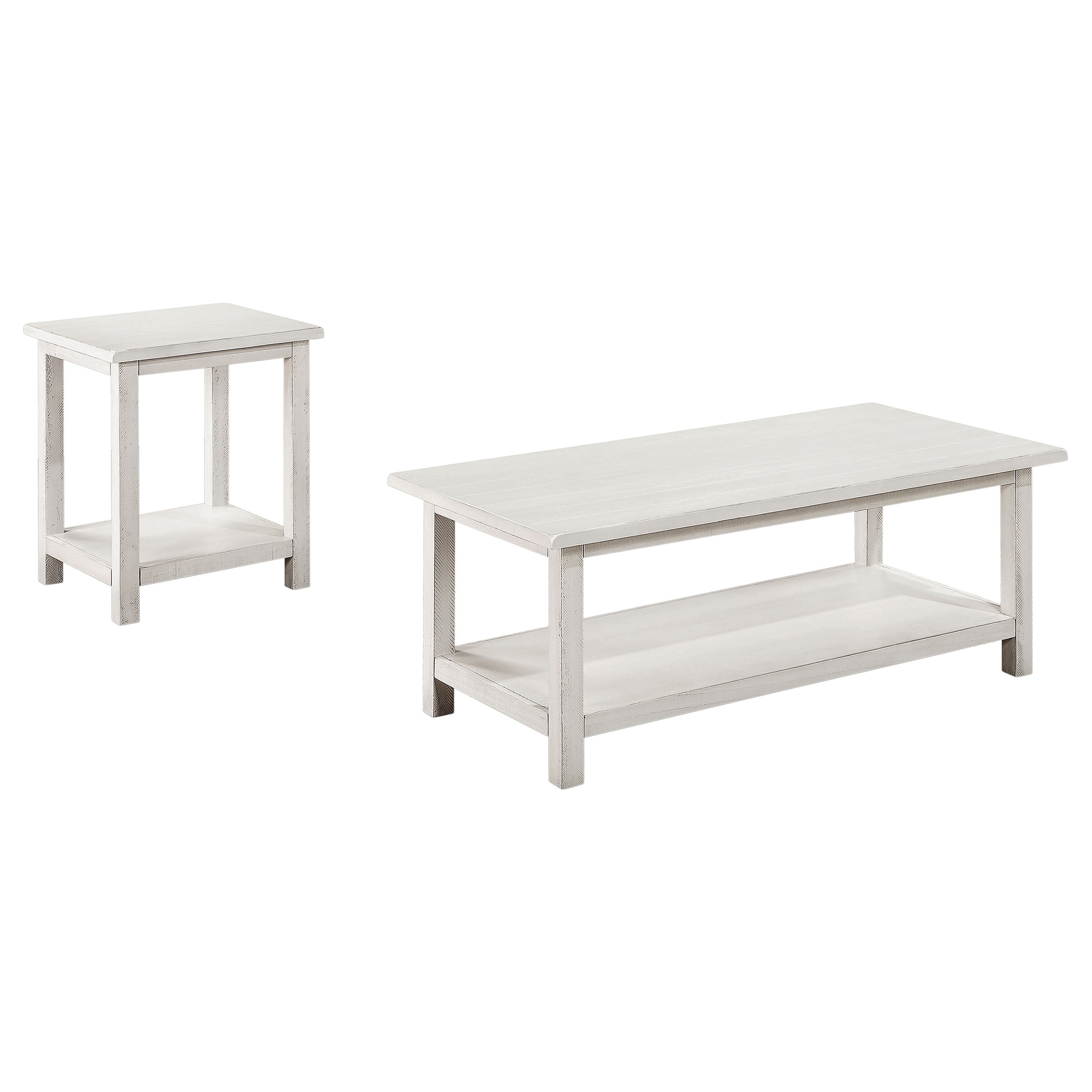 Payne 2-piece Coffee and End Table Set Distressed White — view 2