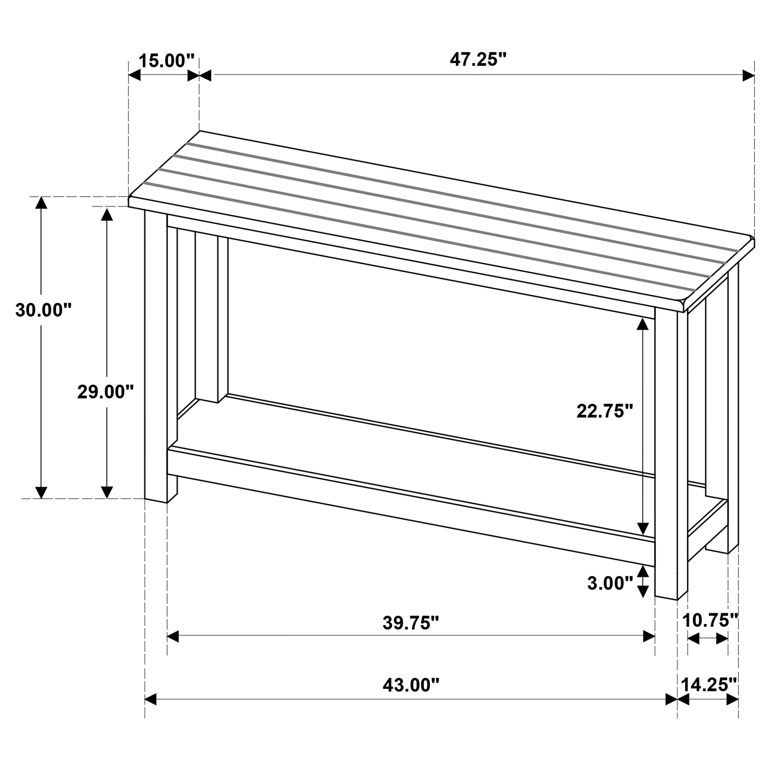 Payne Wood Entryway Sofa Console Table White — view 7