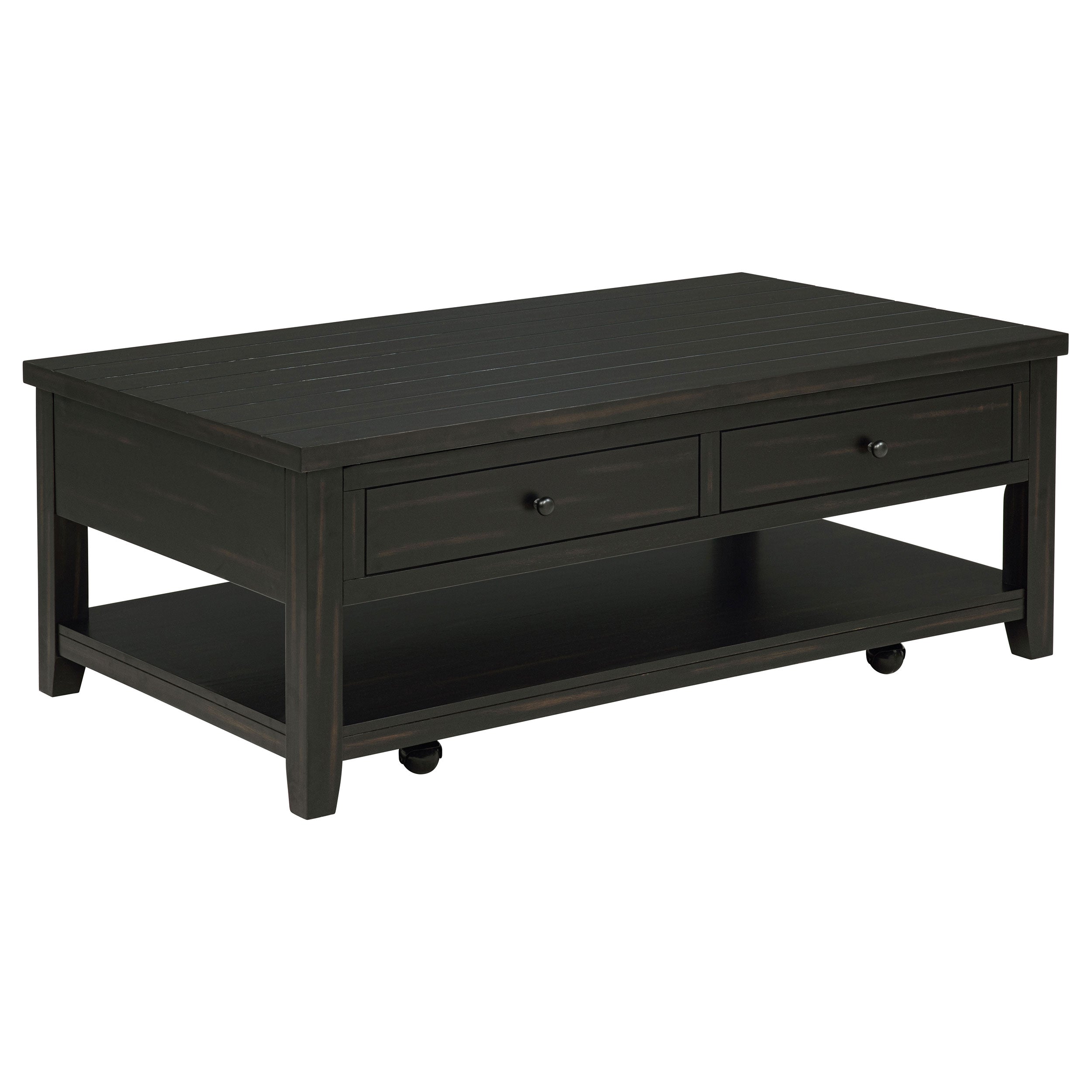 Payne 48-inch Mobile Lift Top Coffee Table Distressed Java — view 4