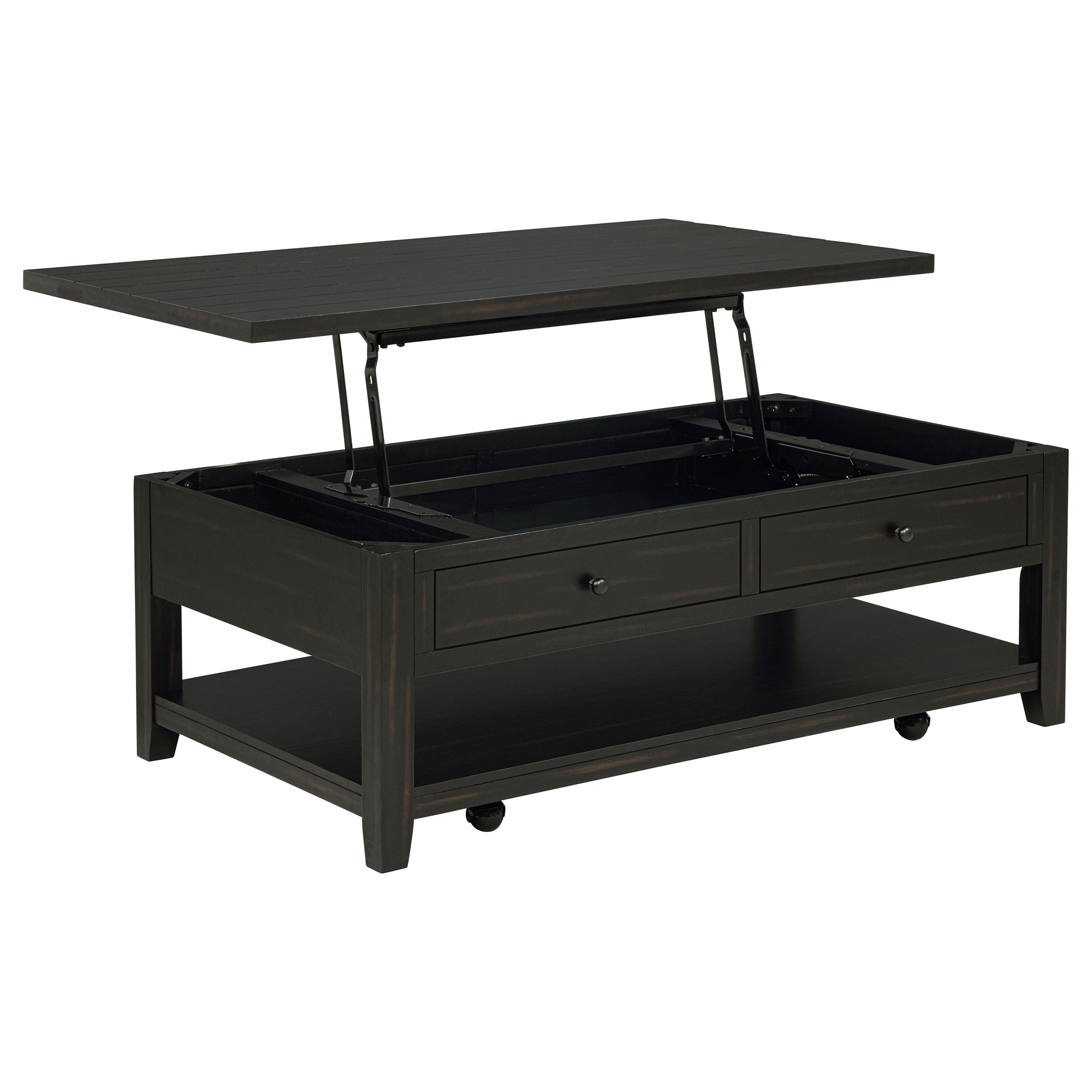 Payne 48-inch Mobile Lift Top Coffee Table Distressed Java — view 1
