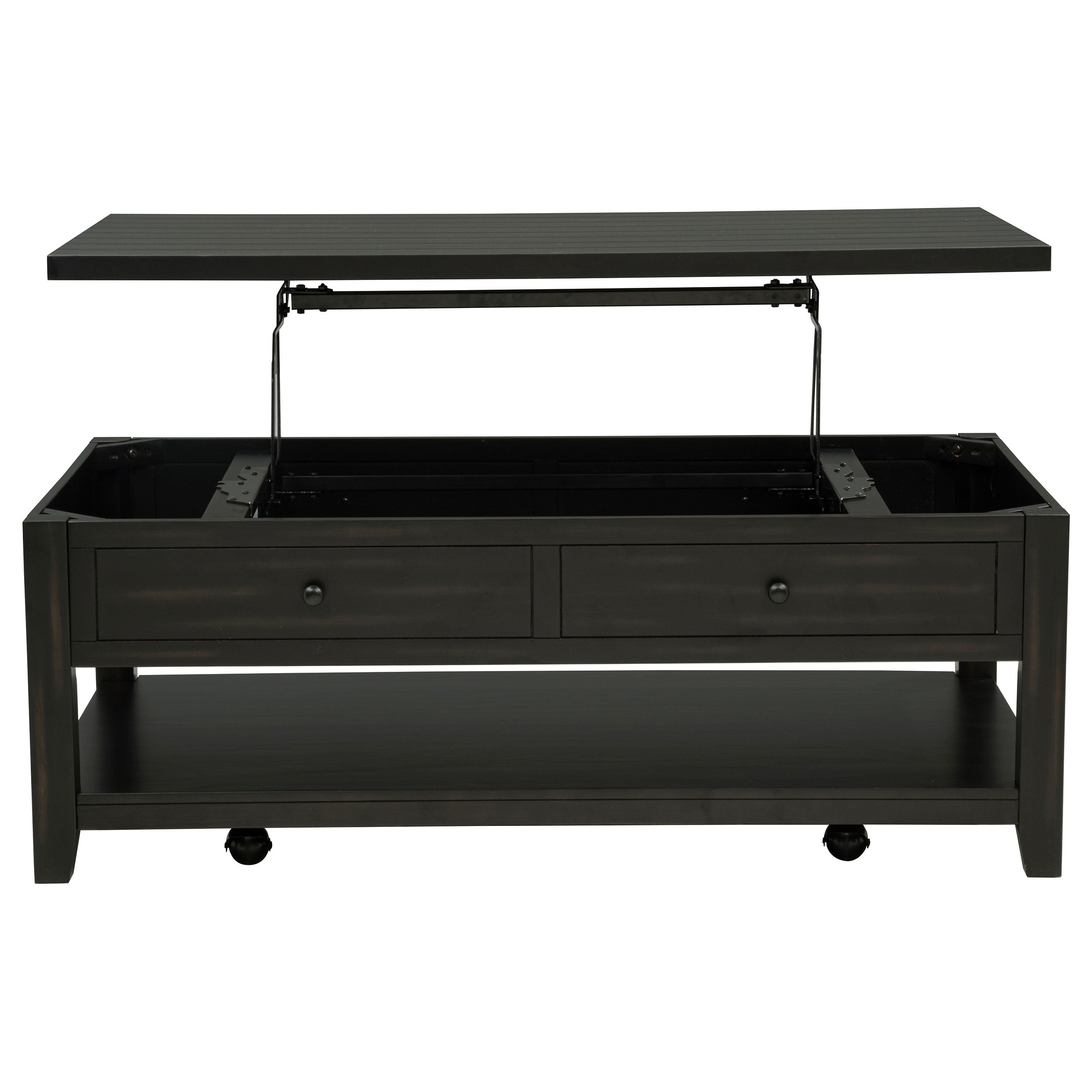 Payne 48-inch Mobile Lift Top Coffee Table Distressed Java — view 6