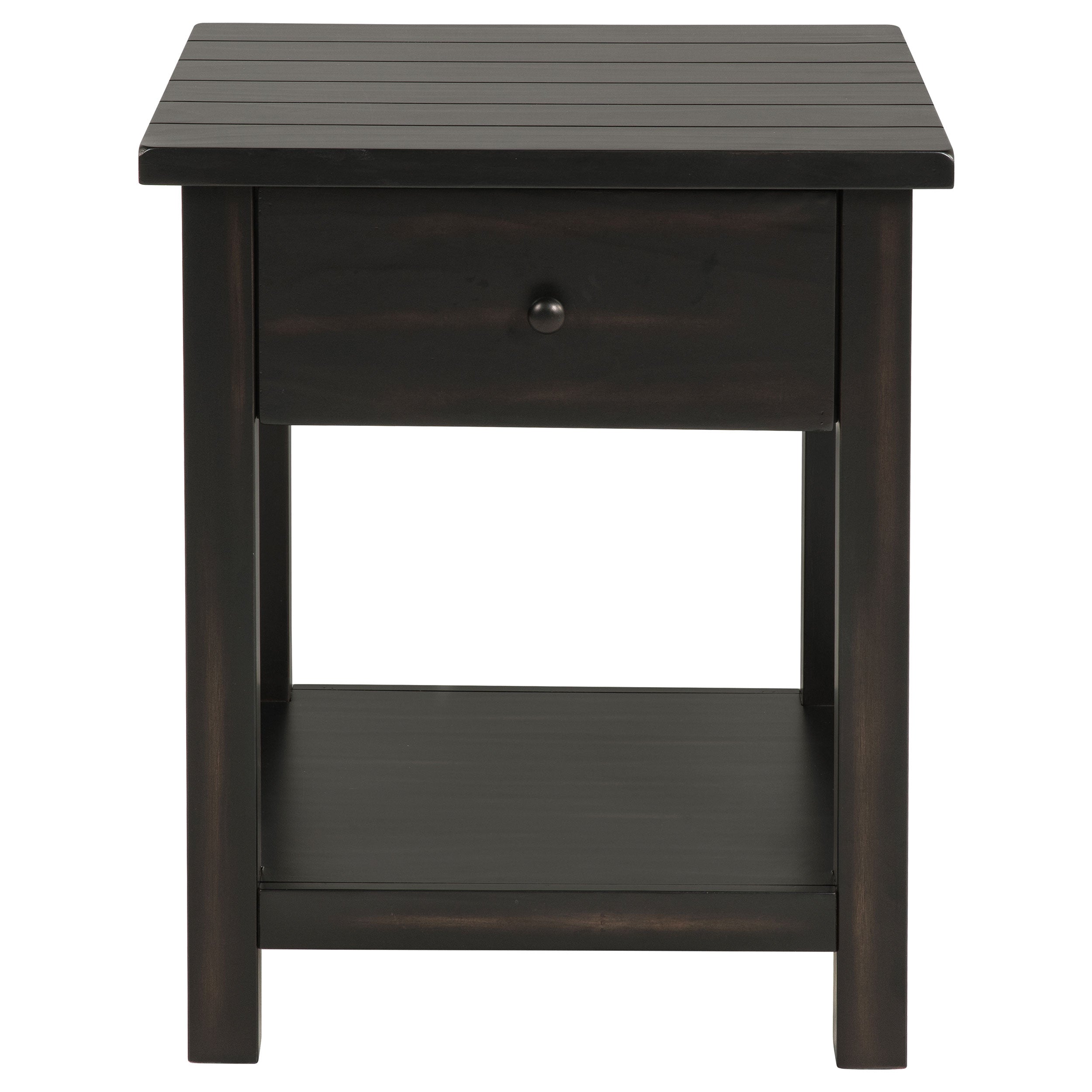 Payne 1-drawer Wood End Table with Shelf Distressed Java — view 4