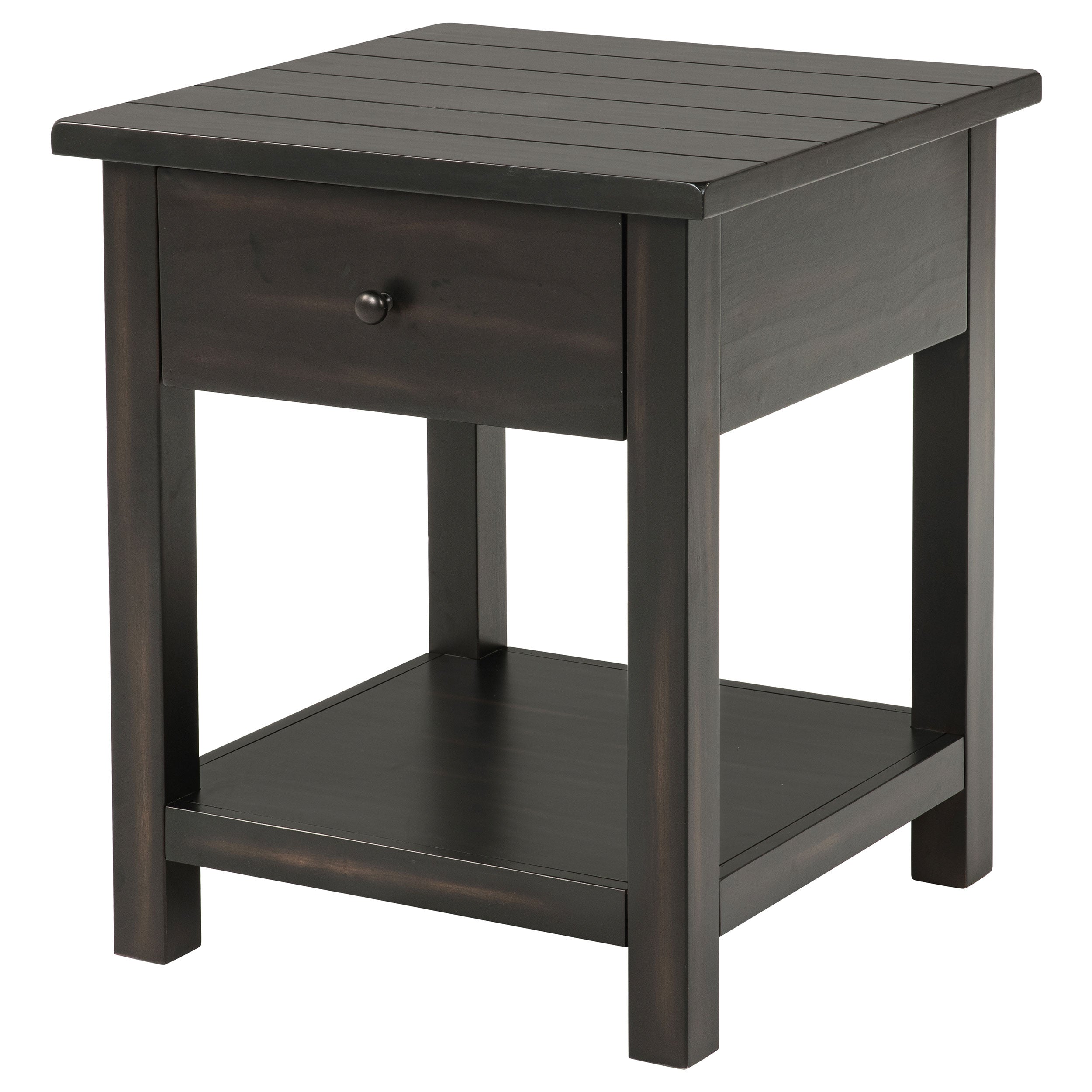 Payne 1-drawer Wood End Table with Shelf Distressed Java — view 5