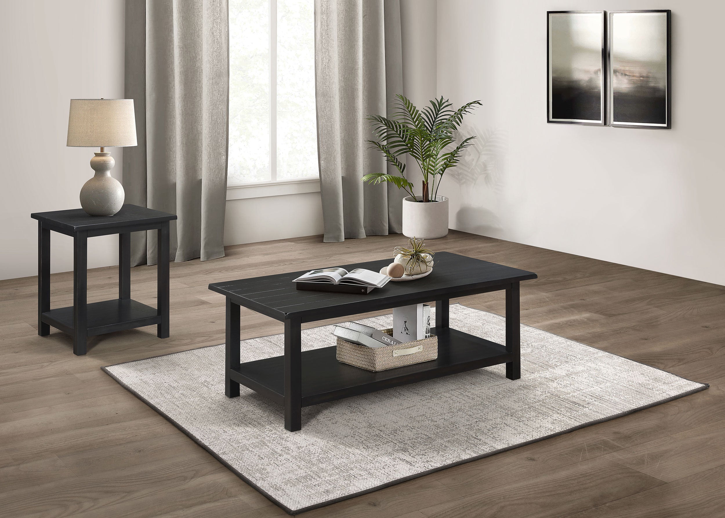 Payne 2-piece Coffee and End Table Set Distressed Java — view 1