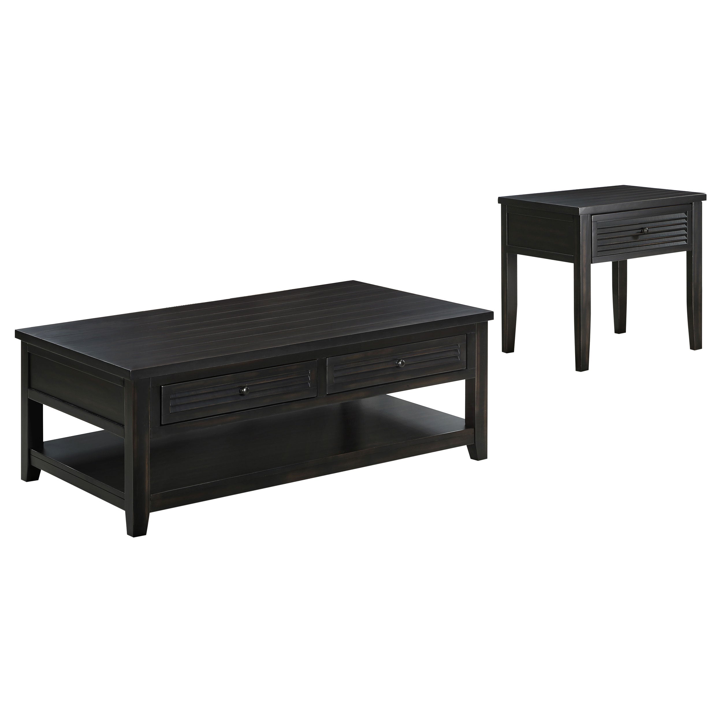 Concord 2-piece Coffee and End Table Set Distressed Java — view 2