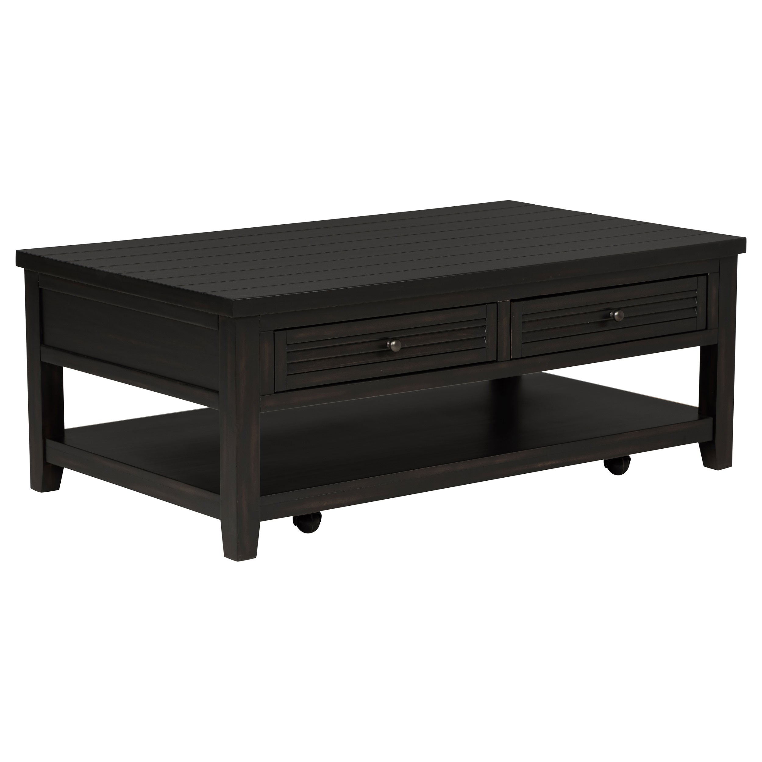 Concord 2-drawer Rectangular Coffee Table Distressed Java — view 1
