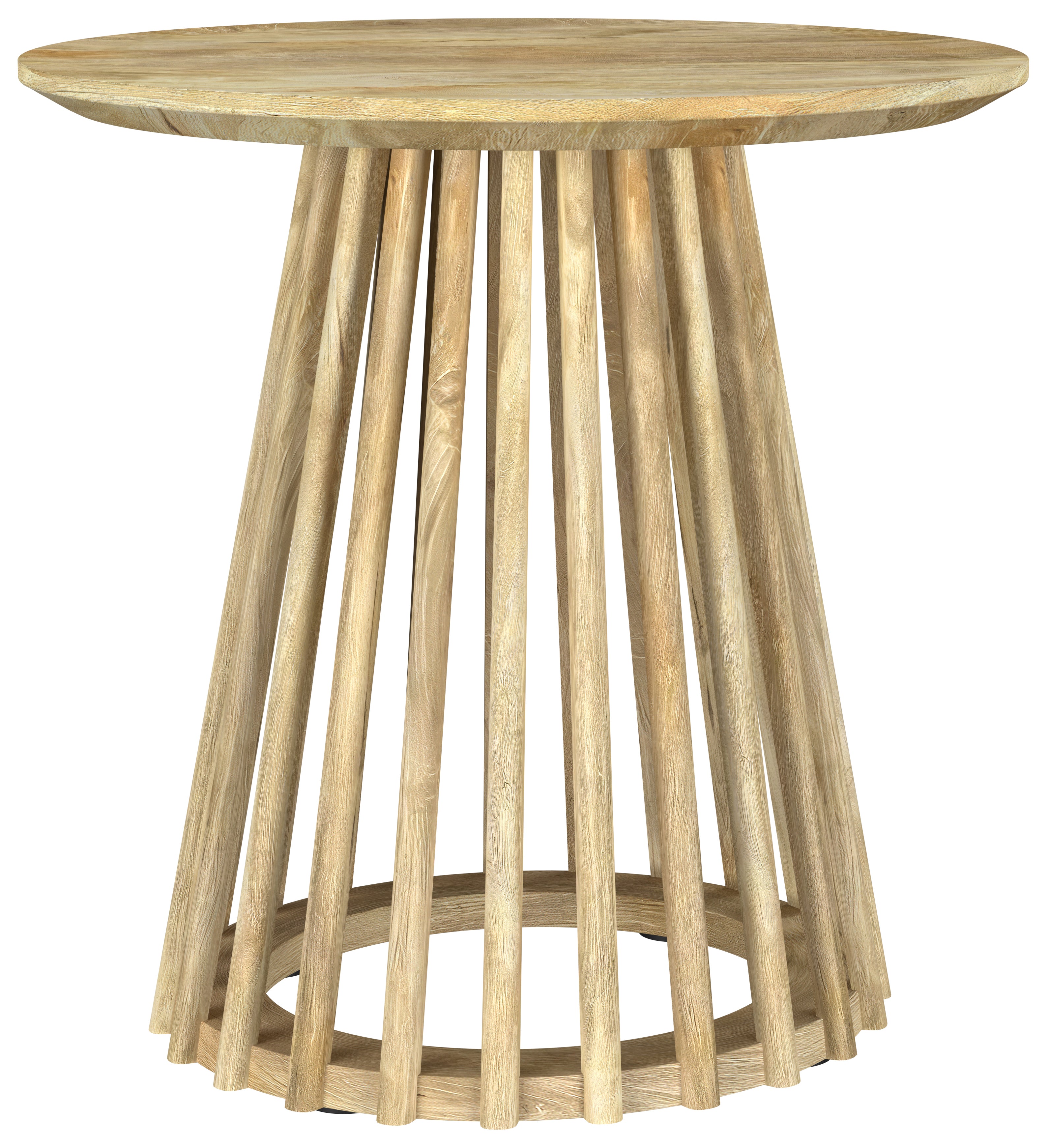 Touhy Round Solid Wood End Side Table Natural Mango — view 1