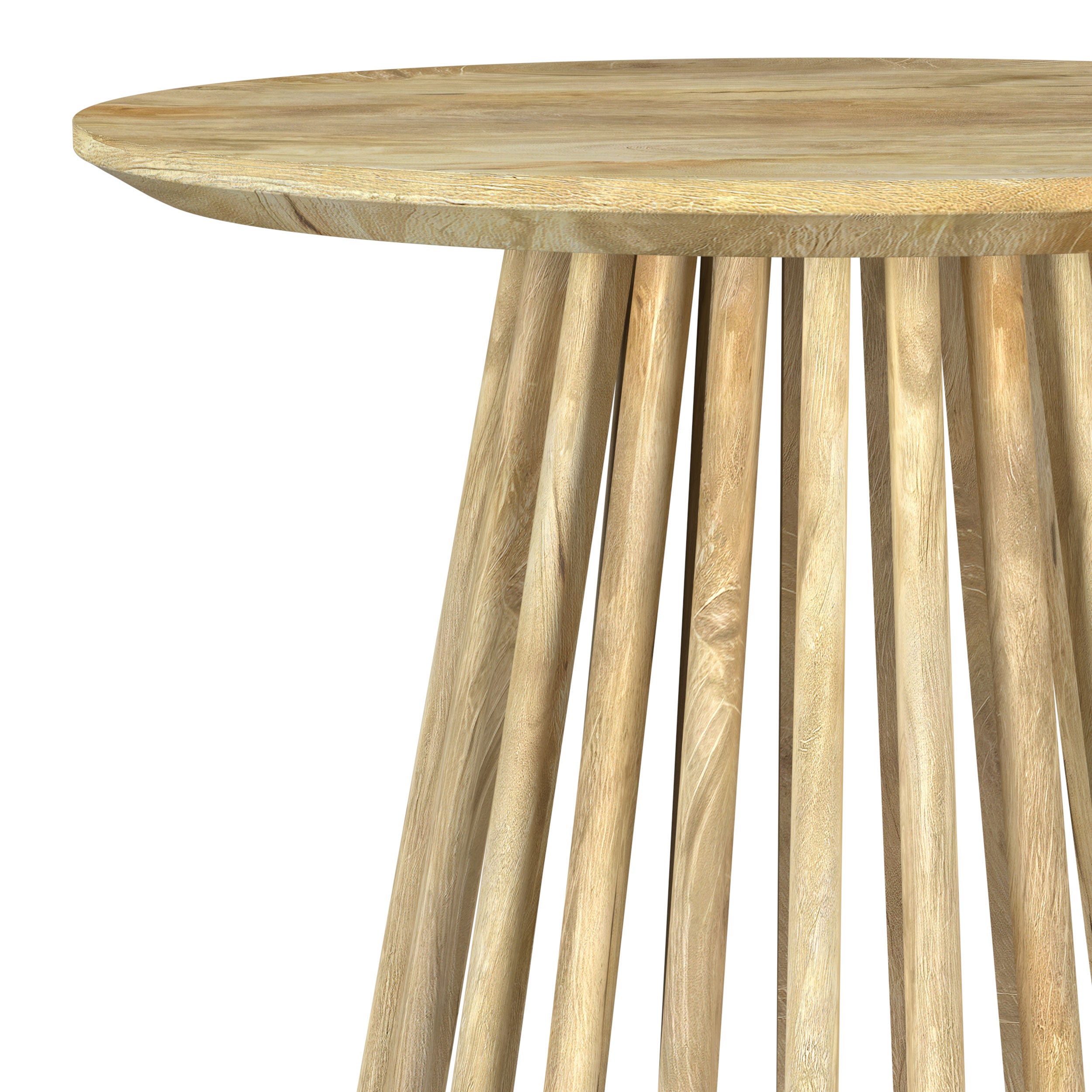 Touhy Round Solid Wood End Side Table Natural Mango — view 5