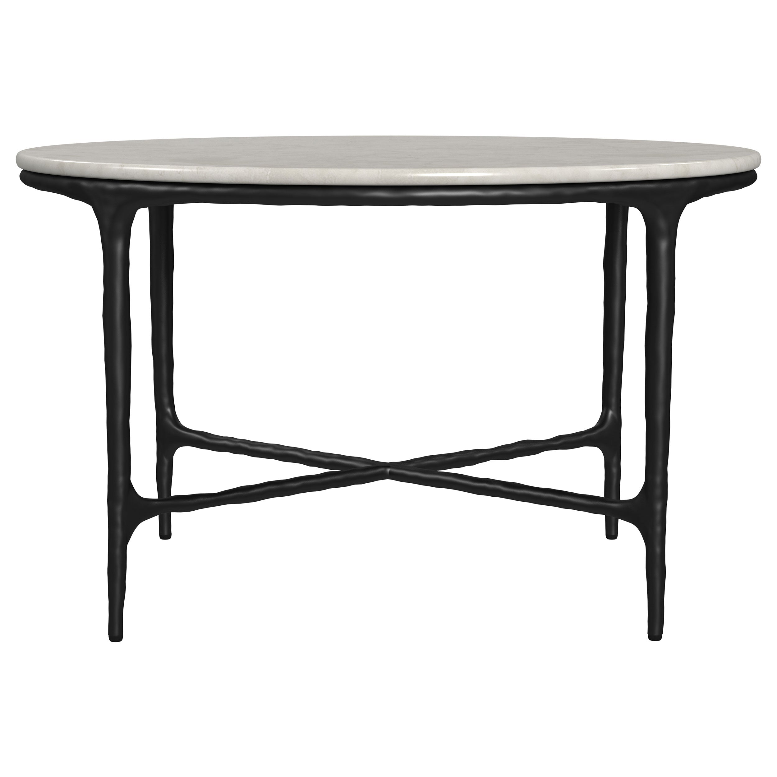 Hermas 2-piece Round Marble Coffee and End Table Set White — view 9