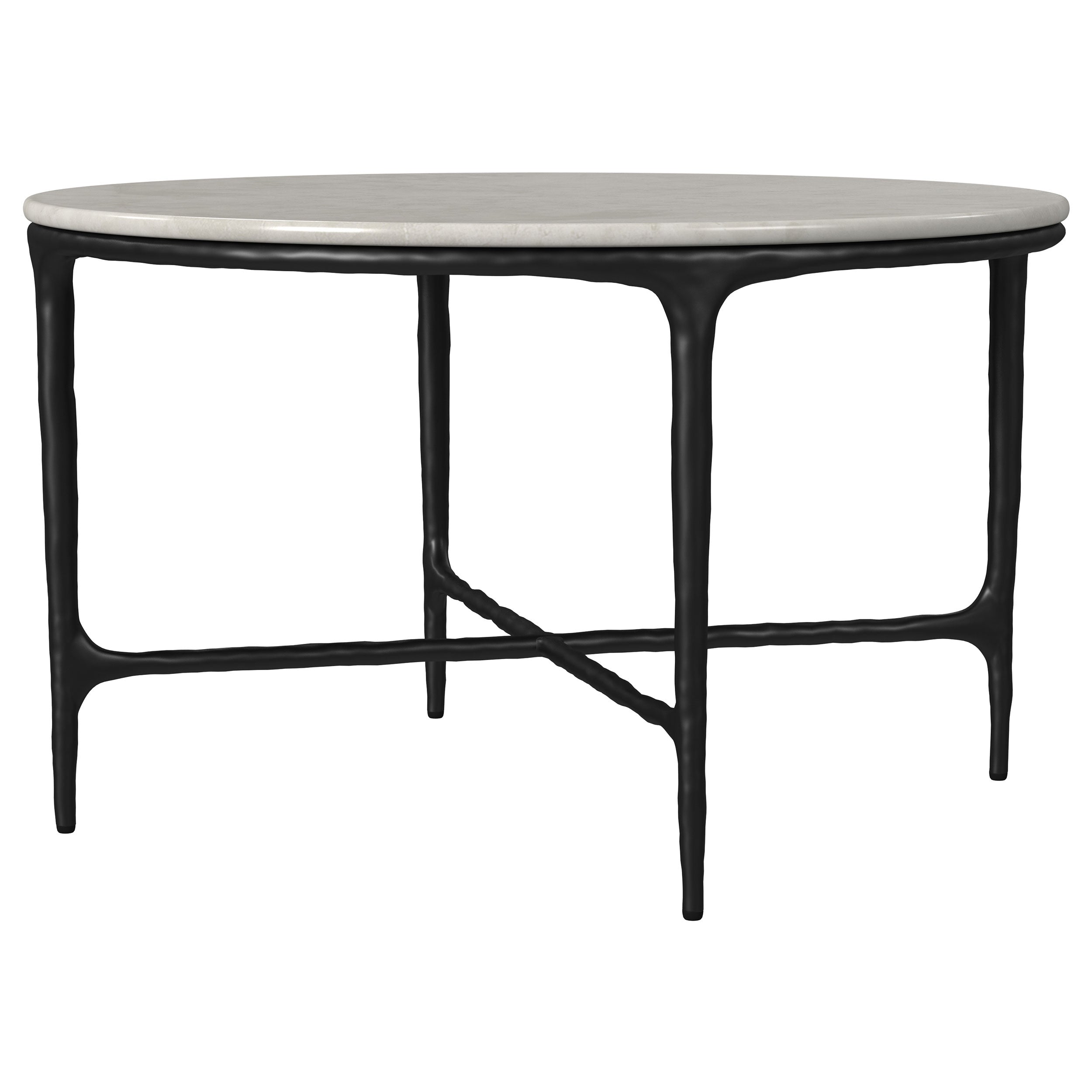 Hermas 2-piece Round Marble Coffee and End Table Set White — view 10