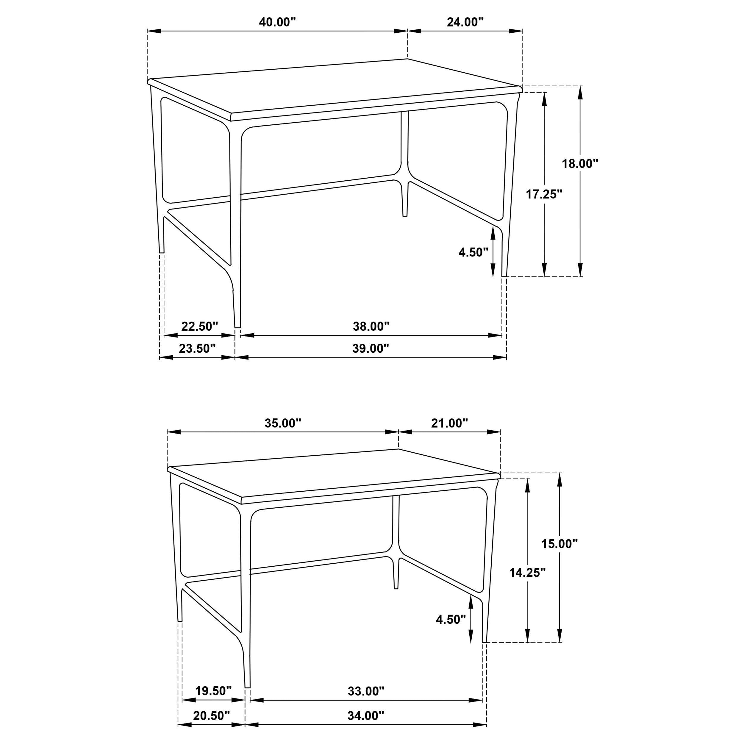 Ebby 2-piece Genuine Marble Top Nesting Coffee Tables White — view 11