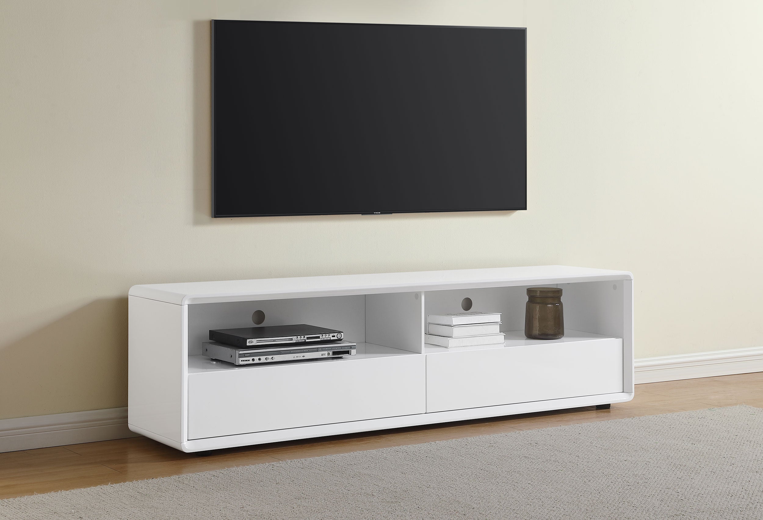 Ellice 71-inch TV Stand Media Console White — view 2