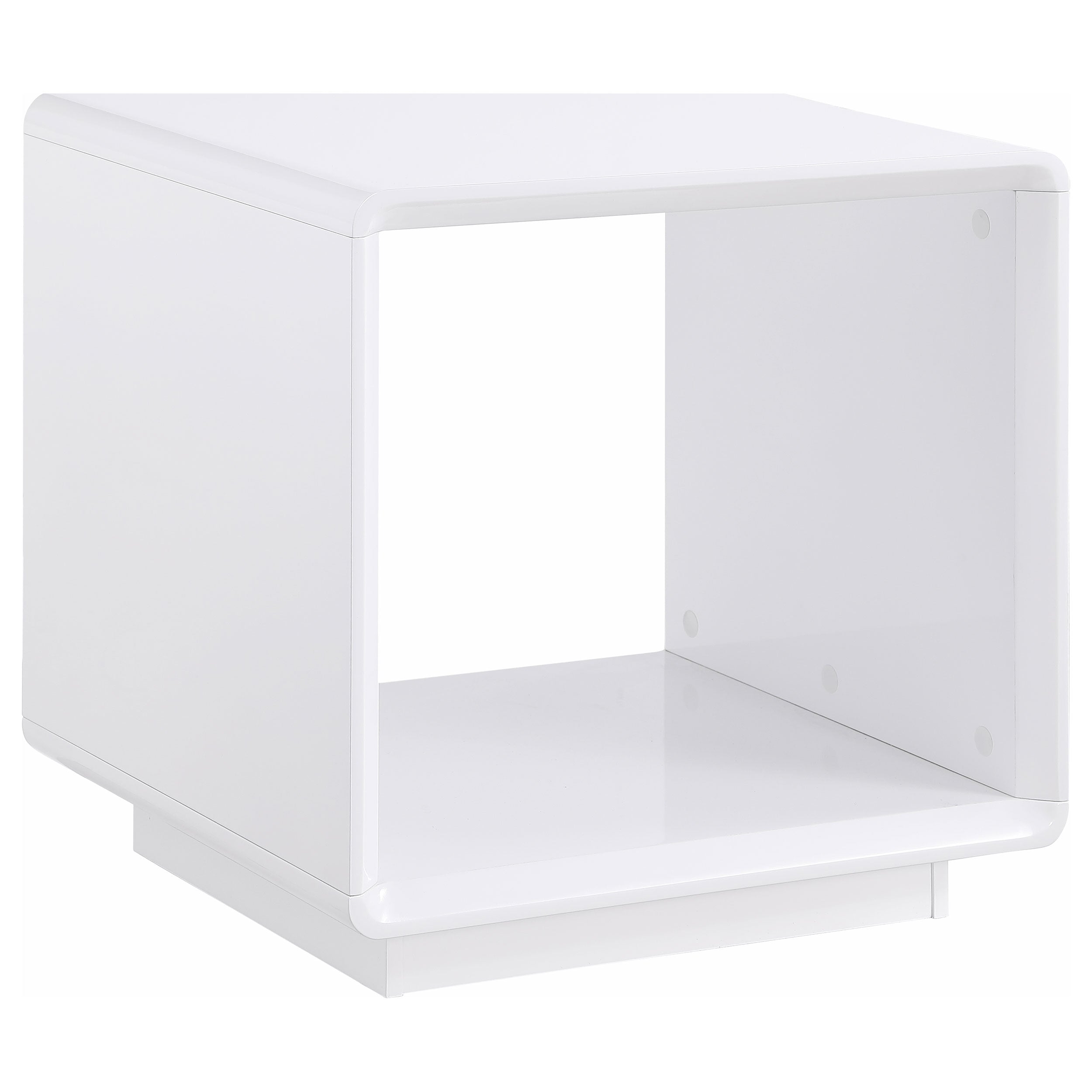 Paseo Square End Side Table White High Gloss — view 1
