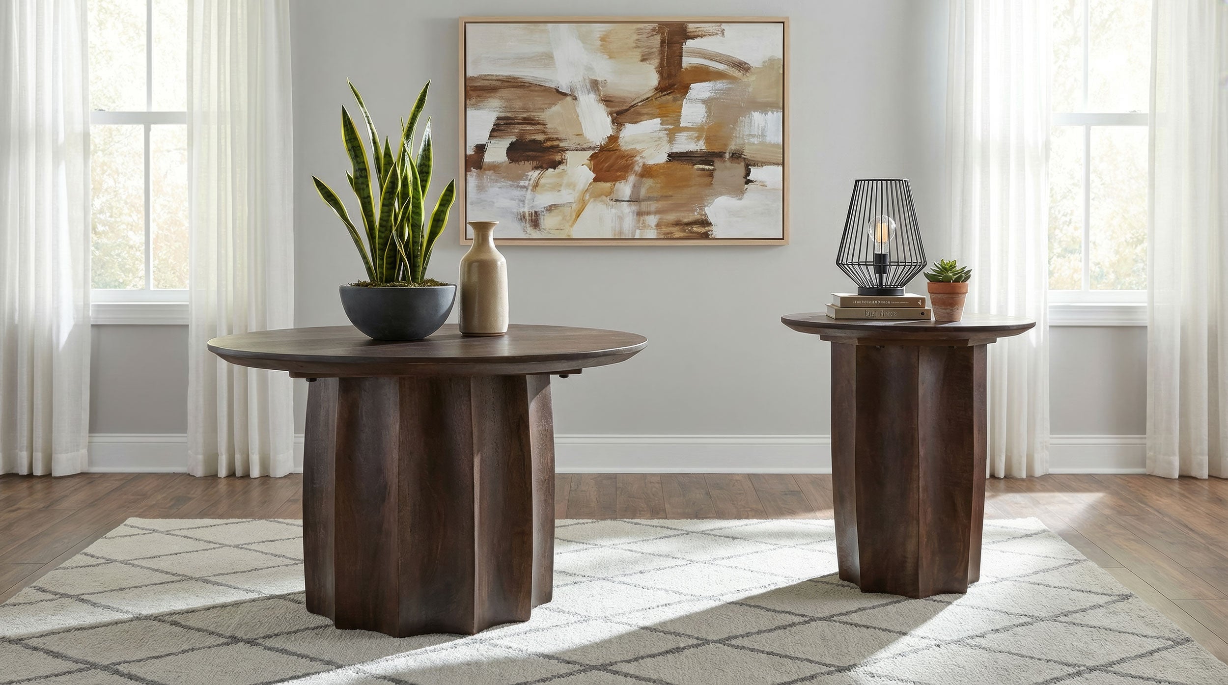 Cayenne Solid Mango Wood Accent Side End Table Walnut — view 7