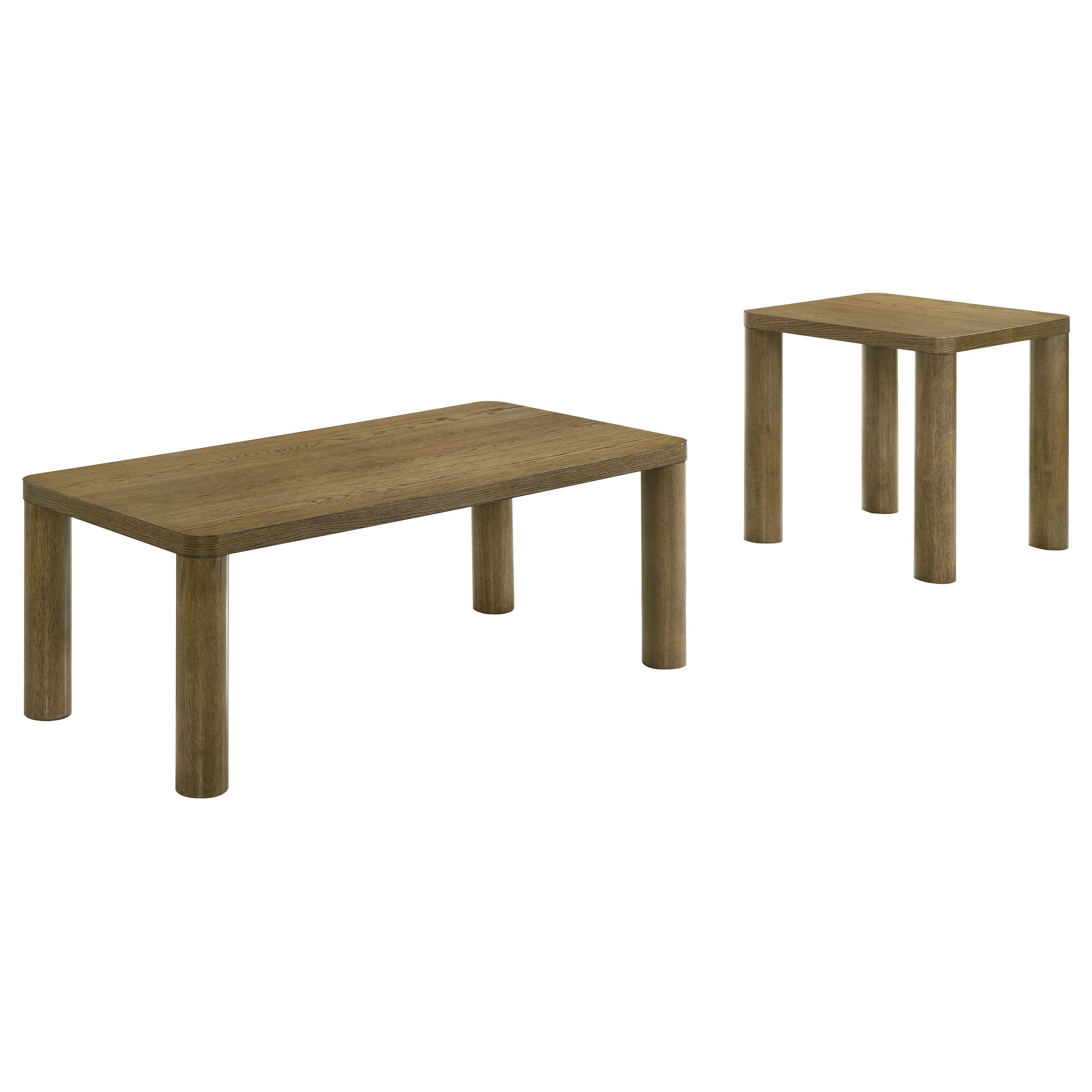 Castlewood 2-piece Cocktail Coffee Table Set Brown Oak — view 2
