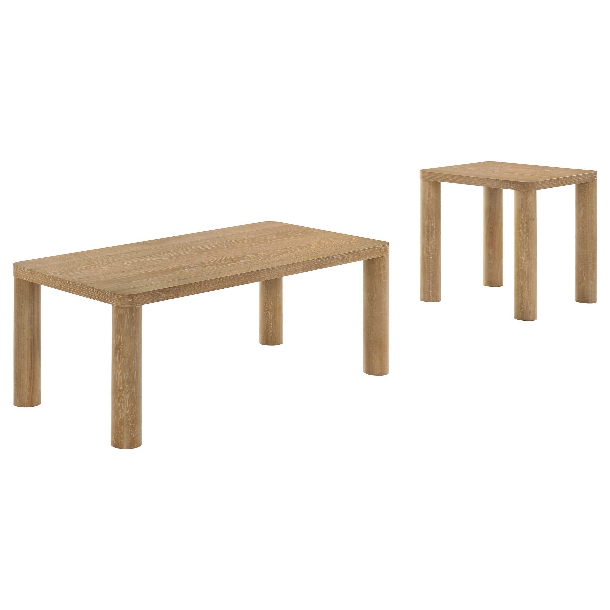 Castlewood 2-piece Cocktail Coffee Table Set Light Oak — view 2
