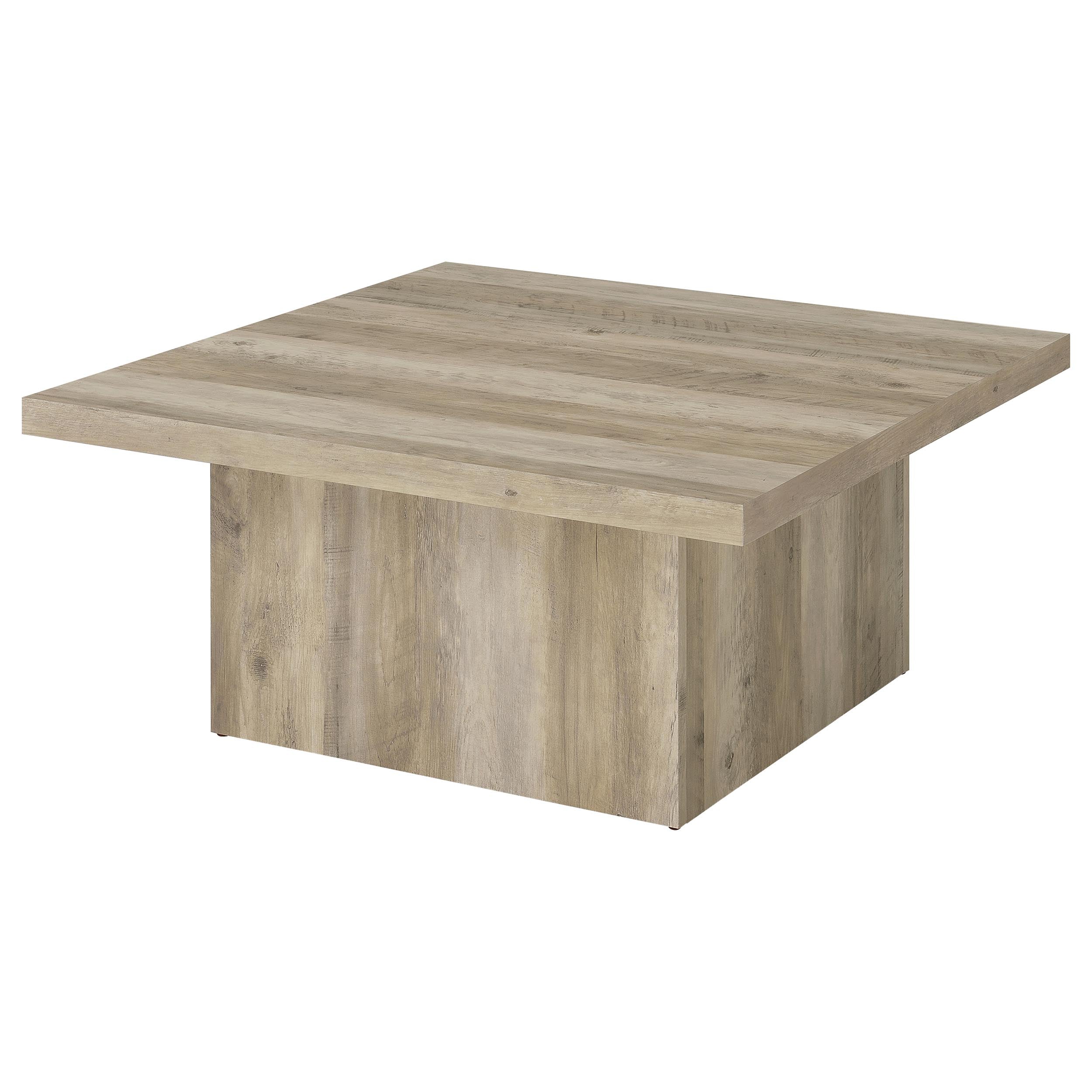 Devar Square Engineered Wood Coffee Table Distressed Pine — view 4