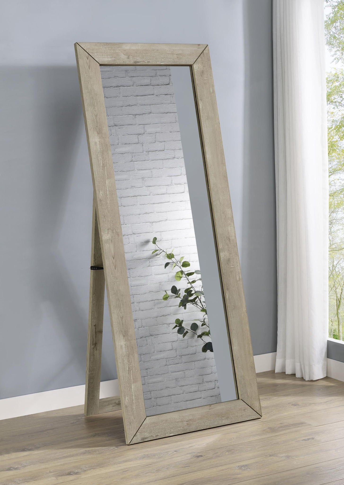 Cadence Tempered Glass Full Length Mirror Grey Washed Oak