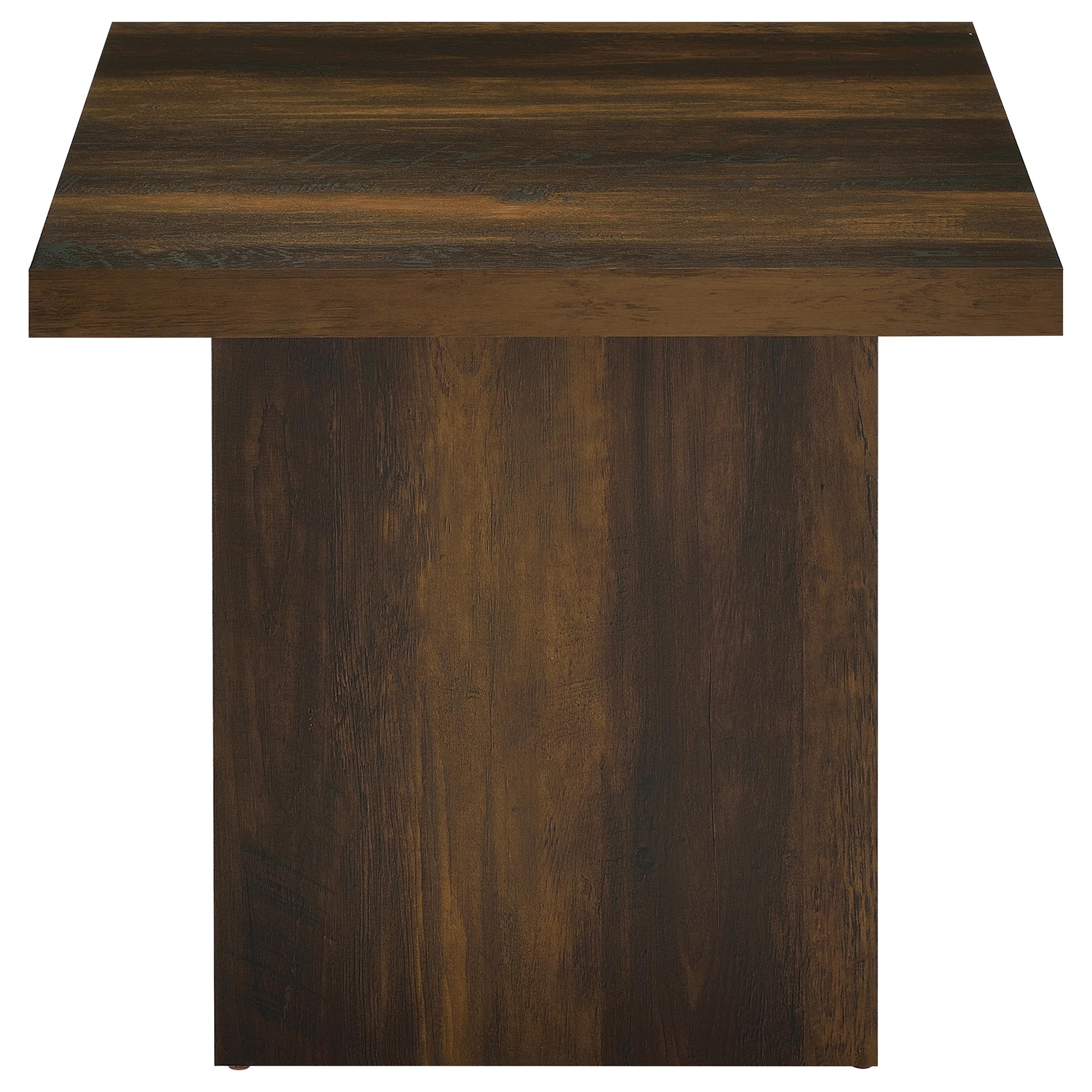 Devar Square Engineered Wood Side End Table Dark Pine — view 3