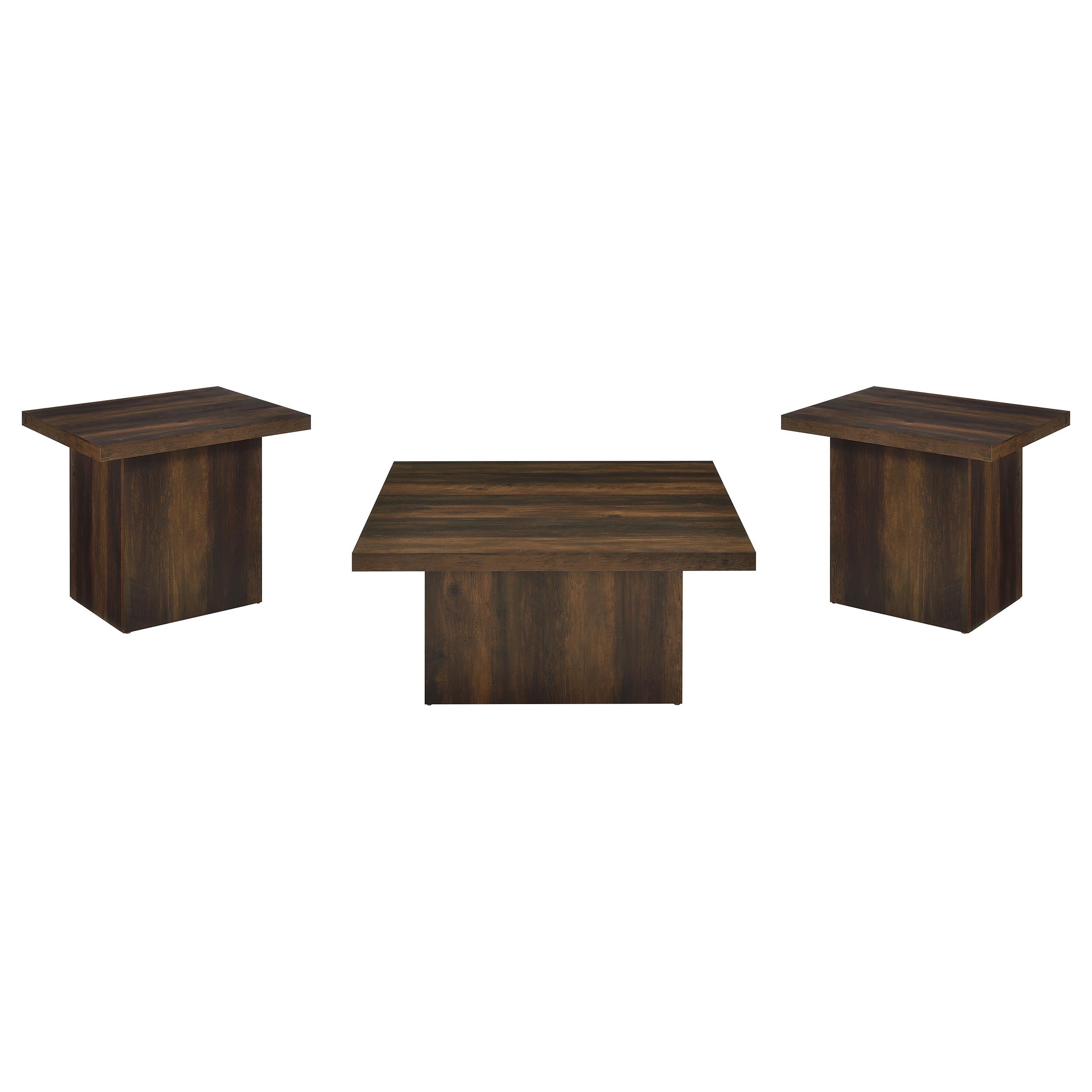Devar 3-piece Square Coffee and End Table Set Dark Pine — view 2