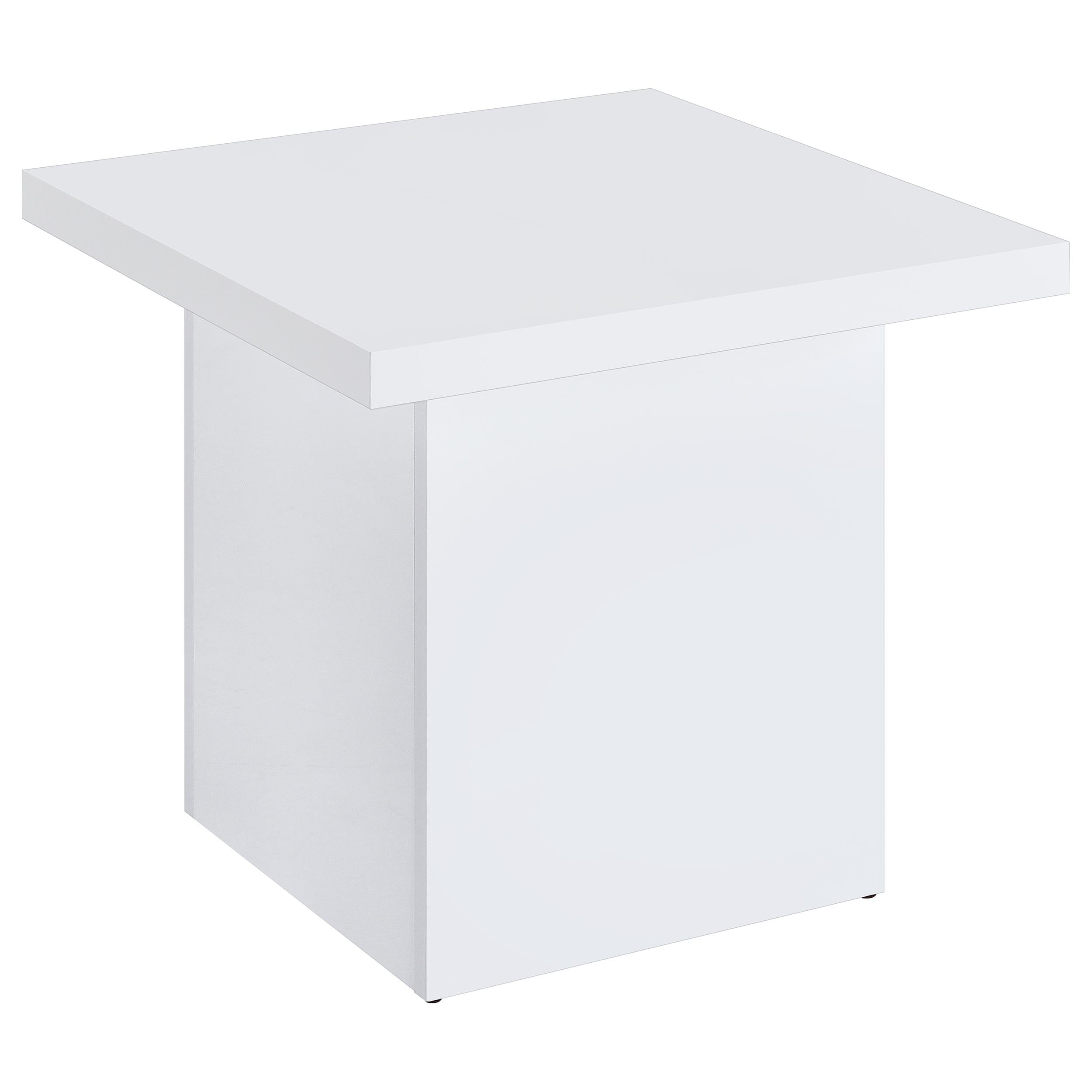 Devar 3-piece Square Coffee End Table Set White High Gloss — view 3