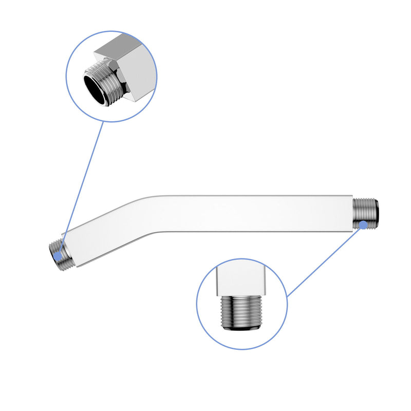 Elegant 6" Shower Arm With Flange, Stainless Steel Construction For Rain Shower Heads