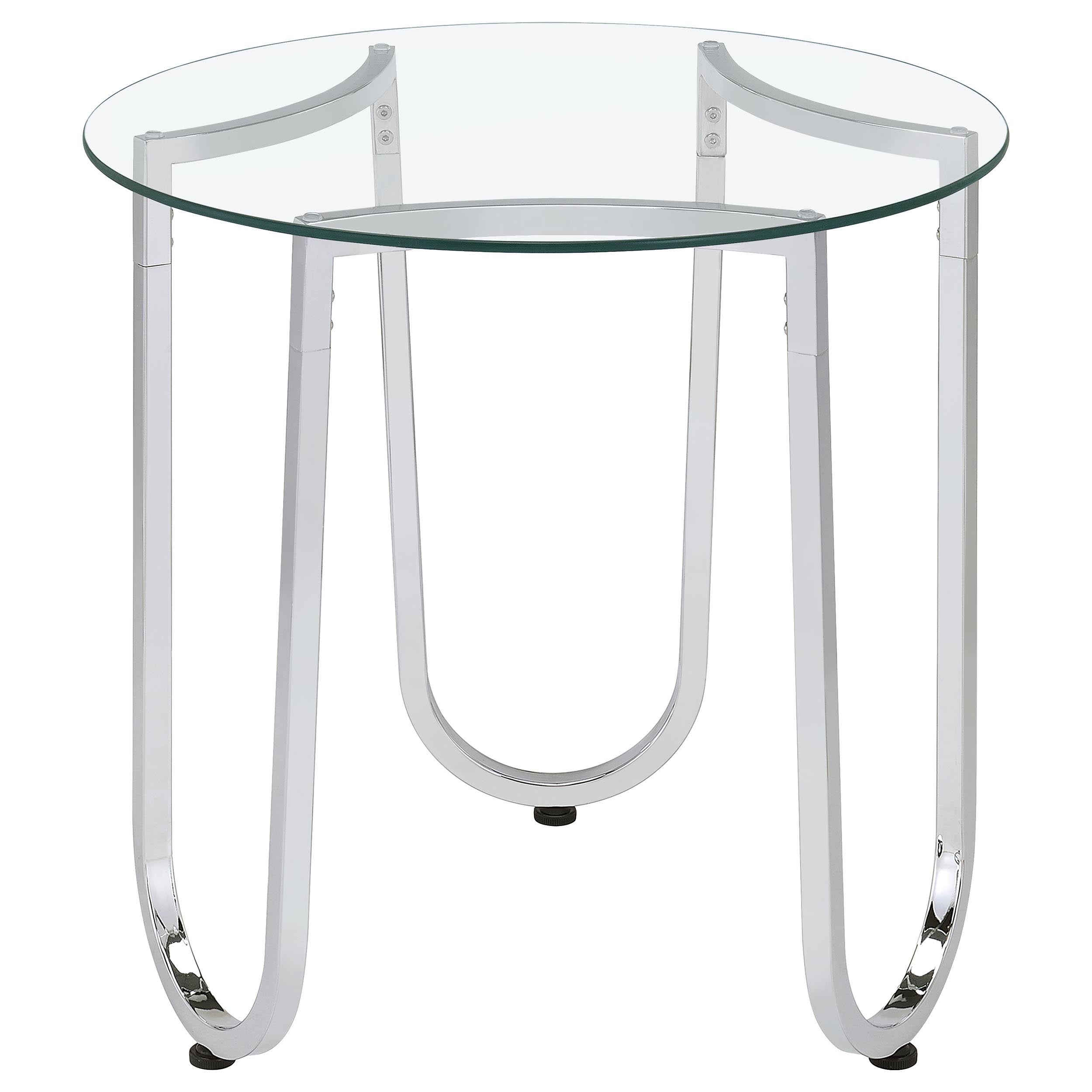Beller 3-piece Round Tempered Glass Top Coffee Table Set Chrome — view 4