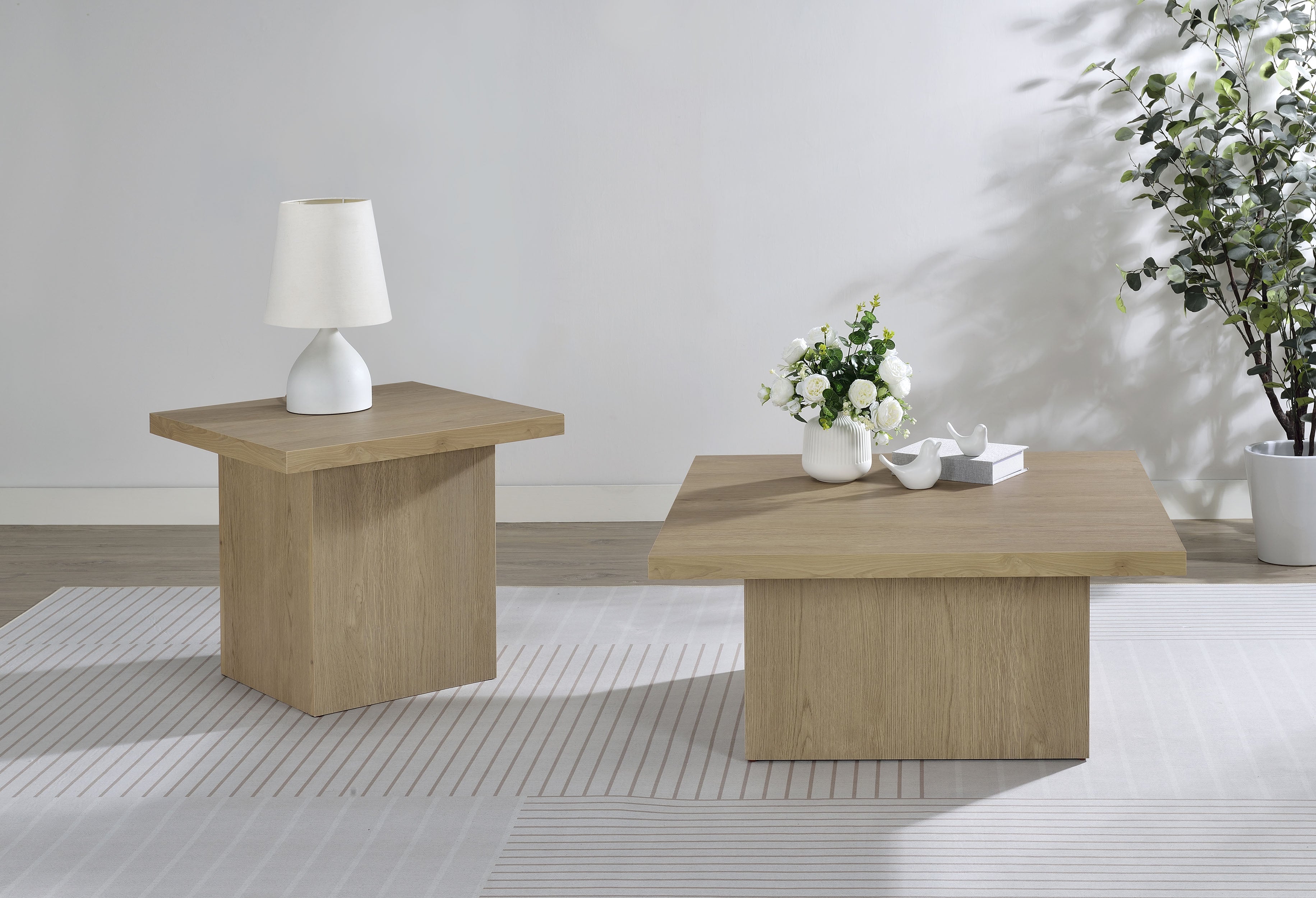 Devar Square Engineered Wood Cocktail Coffee Table Latte — view 9
