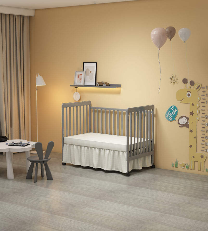 Crib 3 In 1 Convertible, Made Of Sustainable Pinewood, Non Toxic Finish, Comes With Locking Wheels, Wooden Nursery Furniture