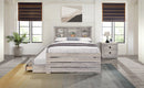 Farmhouse Style Twin Size Bookcase Captain Bed with Three Drawers and Trundle, Rustic White
