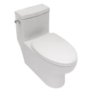 Modern Ceramic 1 Piece Toilet With Single Flush And Soft Closing Seat - White