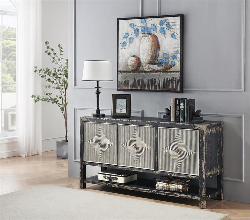 Reid Mid-century Modern 3 Door Storage Credenza