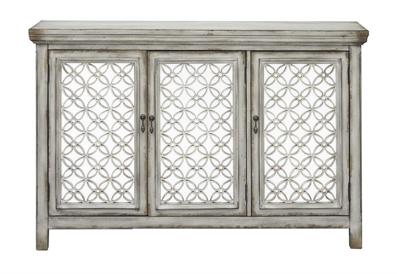 Cara 3 Door Storage Credenza with Mirrored Doors