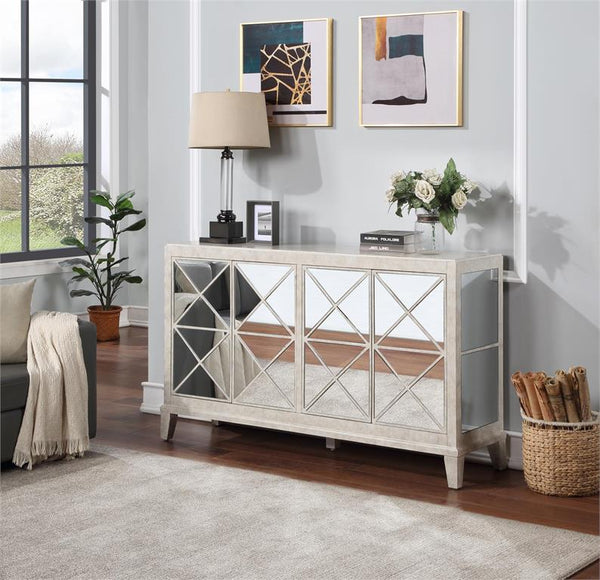Sybil Contemporary Style 4 Door Credenza
