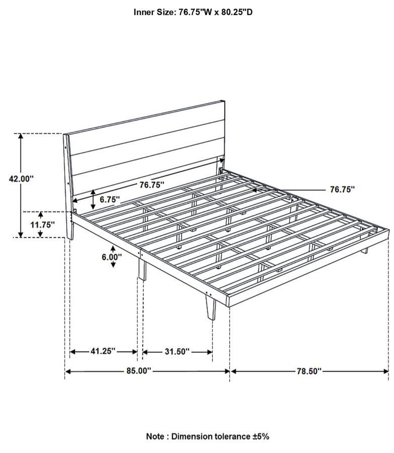 Mays - Wood Panel Bed