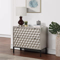 2 Drawer Storage Chest with Raised Geometric Pattern