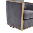 Corduroy Barrel Chair, 360 Degree Swivel