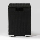 32" Propane Gas Fire Pit Table With Propane Tank Cover, 50000 Btu Rectangular Steel Fire Pit With Beautiful Wicker Base